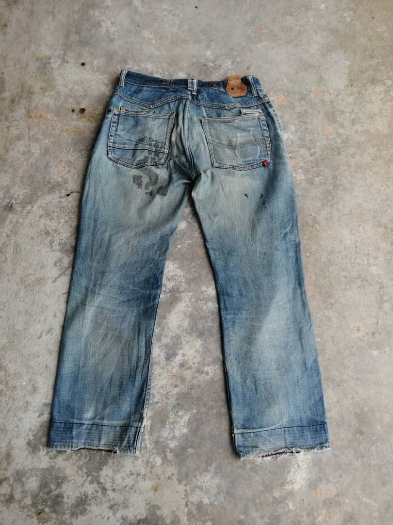 Other Faded Wash The Denim Factory Distressed Denim Jeans Size US 34 / EU 50 - 12 Thumbnail