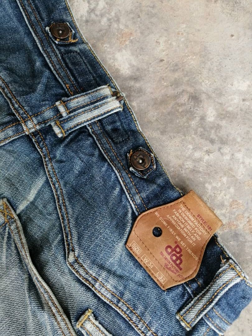 Other Faded Wash The Denim Factory Distressed Denim Jeans Size US 34 / EU 50 - 14 Thumbnail
