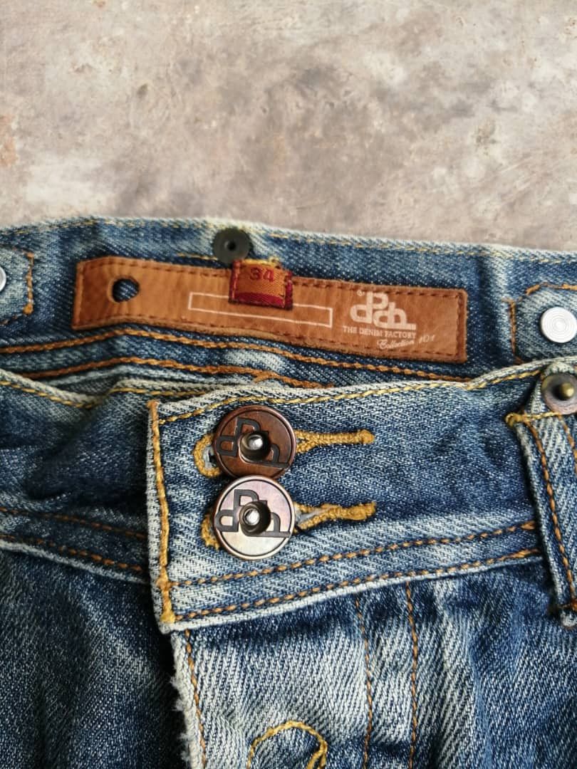 Other Faded Wash The Denim Factory Distressed Denim Jeans Size US 34 / EU 50 - 9 Thumbnail