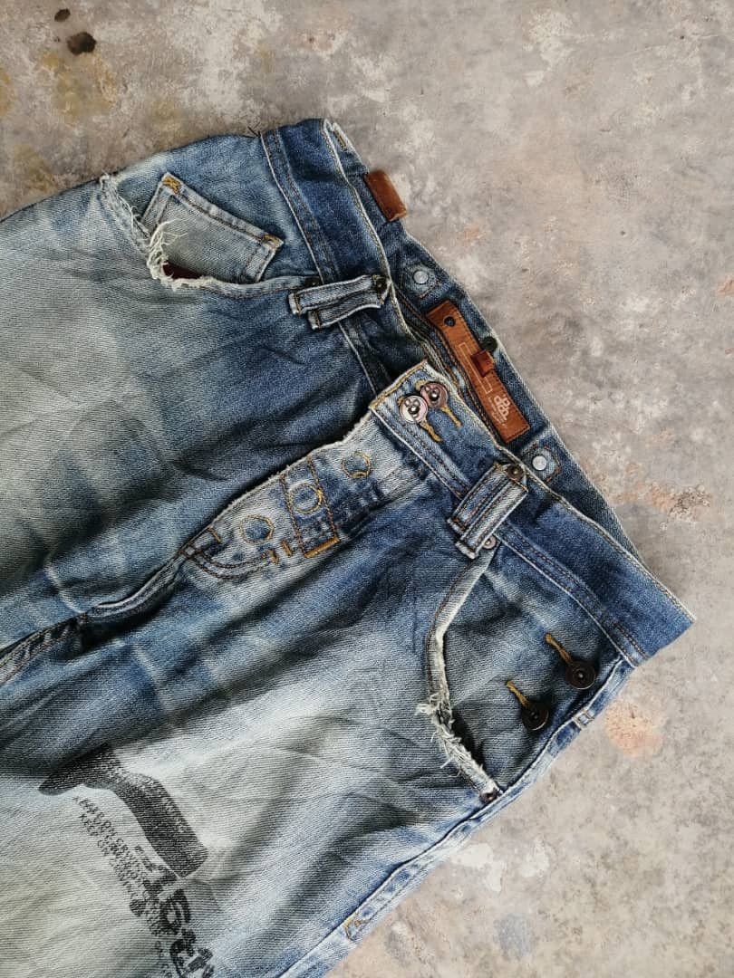 Other Faded Wash The Denim Factory Distressed Denim Jeans Size US 34 / EU 50 - 4 Thumbnail