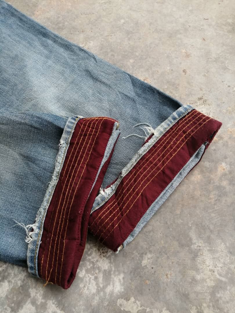 Other Faded Wash The Denim Factory Distressed Denim Jeans Size US 34 / EU 50 - 18 Thumbnail
