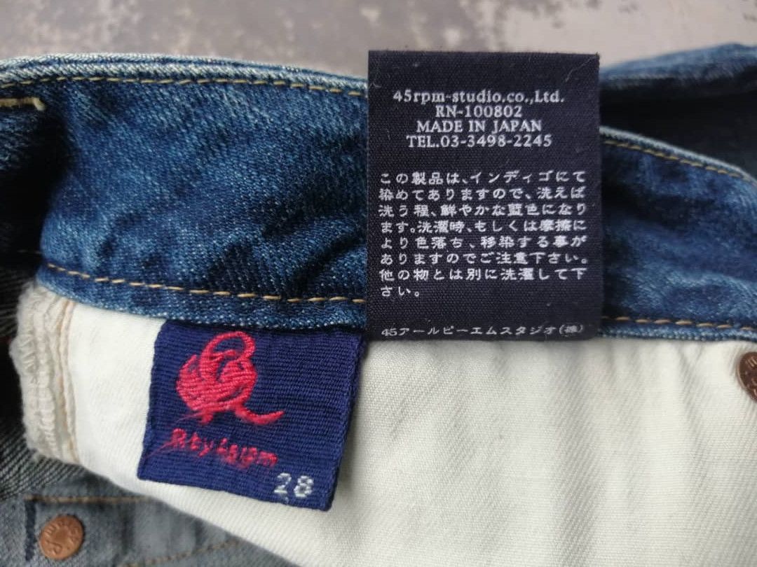 45rpm Japanese 45rpm Indigo Denim Blue Wash Size US 28 / EU 44 - 8 Thumbnail