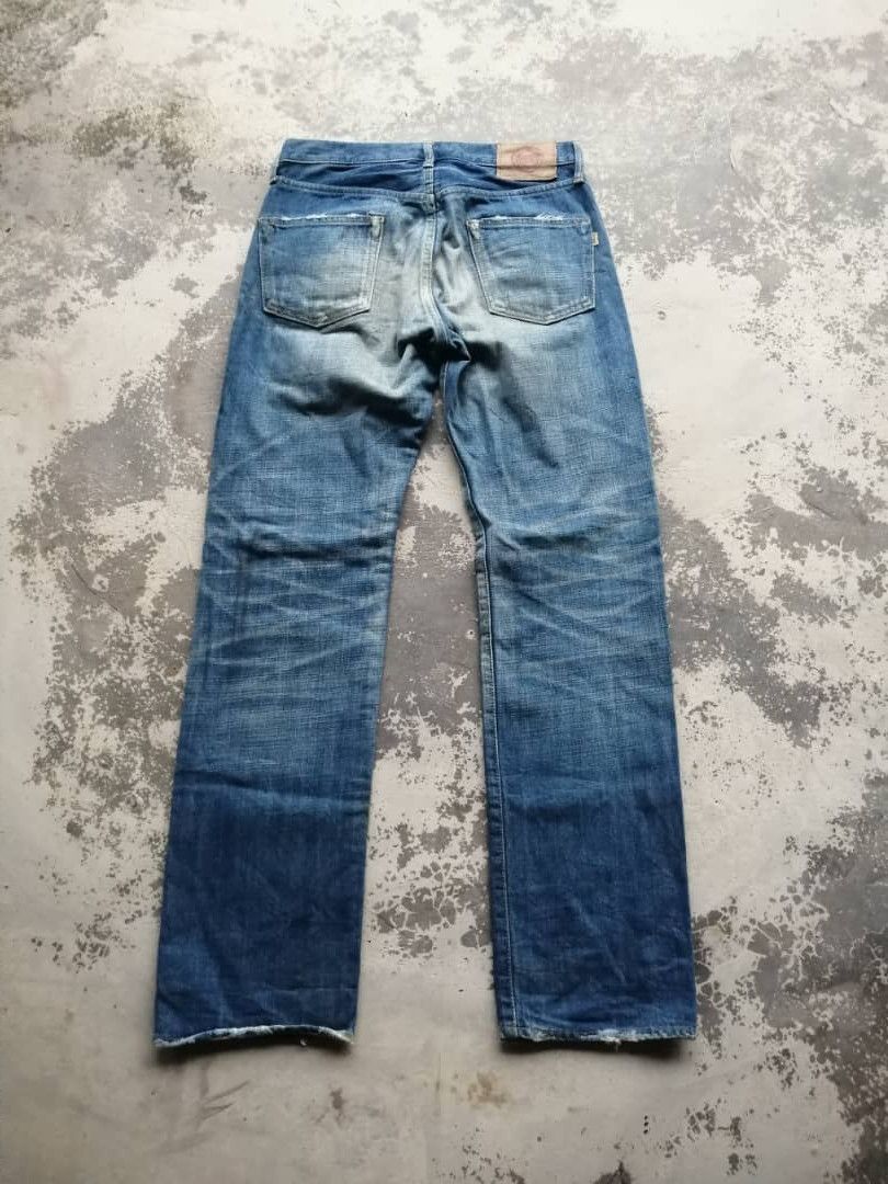 OMNIGOD × Vintage Vintage Light Wash Whiskers Distress Omnigod Redline Jeans Size US 30 / EU 46 - 3 Thumbnail