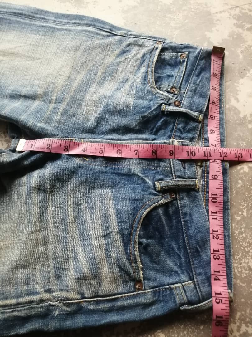OMNIGOD × Vintage Vintage Light Wash Whiskers Distress Omnigod Redline Jeans Size US 30 / EU 46 - 19 Thumbnail