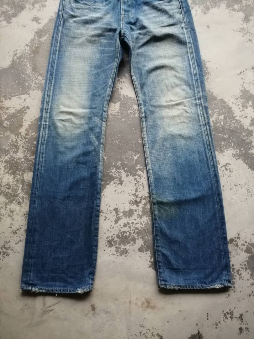 OMNIGOD × Vintage Vintage Light Wash Whiskers Distress Omnigod Redline Jeans Size US 30 / EU 46 - 5 Thumbnail