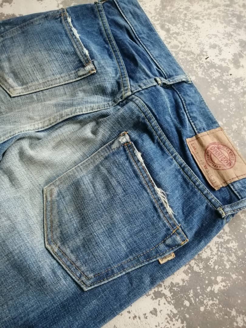 OMNIGOD × Vintage Vintage Light Wash Whiskers Distress Omnigod Redline Jeans Size US 30 / EU 46 - 17 Thumbnail