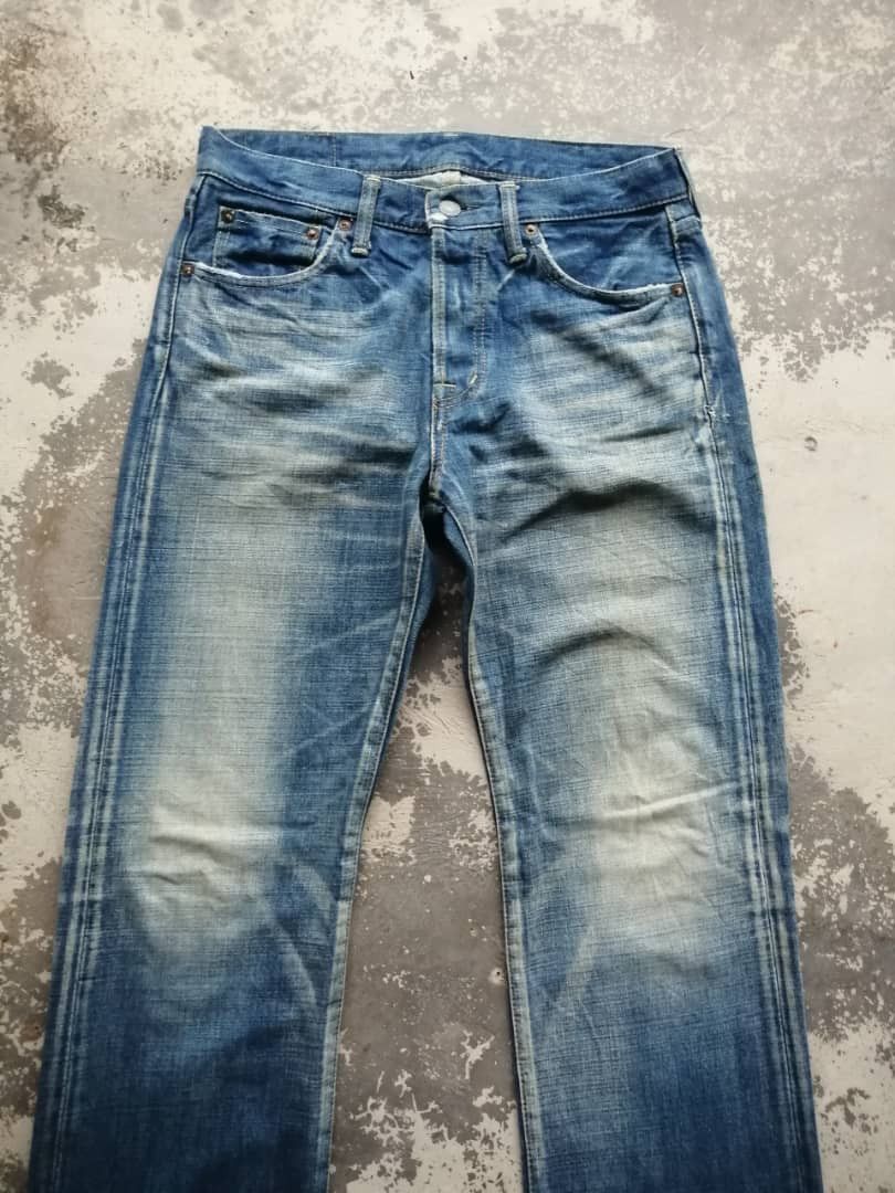 OMNIGOD × Vintage Vintage Light Wash Whiskers Distress Omnigod Redline Jeans Size US 30 / EU 46 - 4 Thumbnail