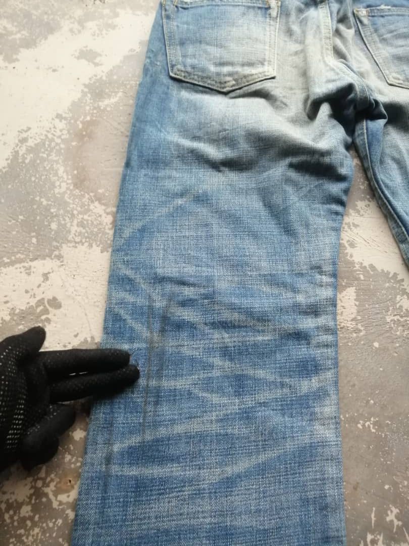 OMNIGOD × Vintage Vintage Light Wash Whiskers Distress Omnigod Redline Jeans Size US 30 / EU 46 - 16 Thumbnail