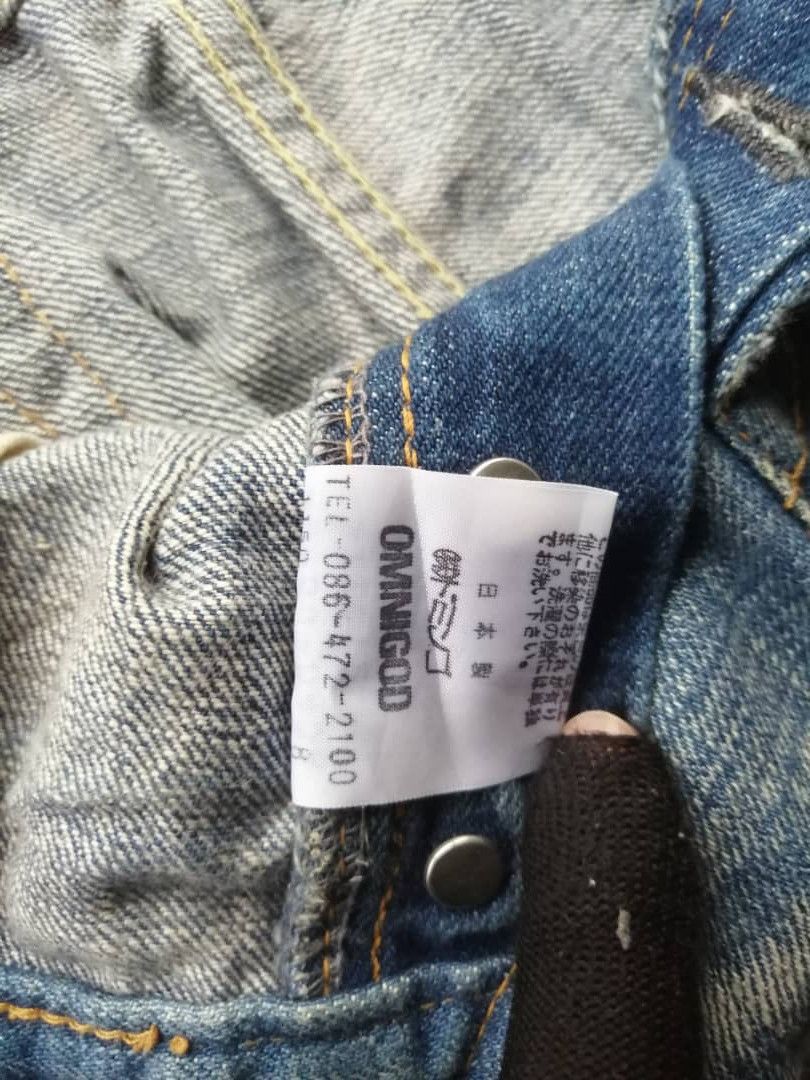 OMNIGOD × Vintage Vintage Light Wash Whiskers Distress Omnigod Redline Jeans Size US 30 / EU 46 - 13 Thumbnail