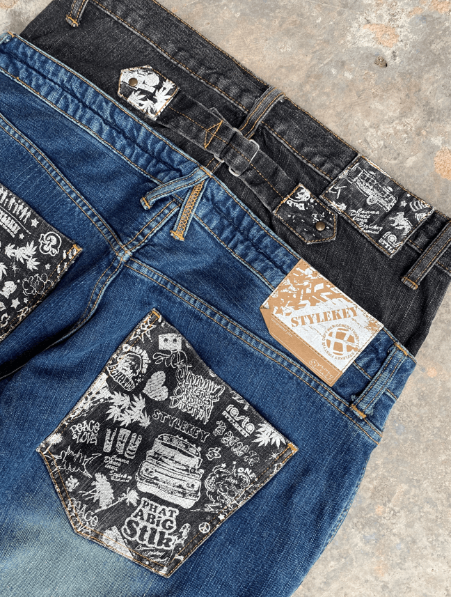 If Six Was Nine × Japanese Brand Stylekey Japanese Brand Double Waist Weird Streetwear Pants Size US 34 / EU 50 - 11 Thumbnail