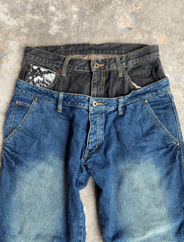 If Six Was Nine × Japanese Brand Stylekey Japanese Brand Double Waist Weird Streetwear Pants Size US 34 / EU 50 - 4 Thumbnail