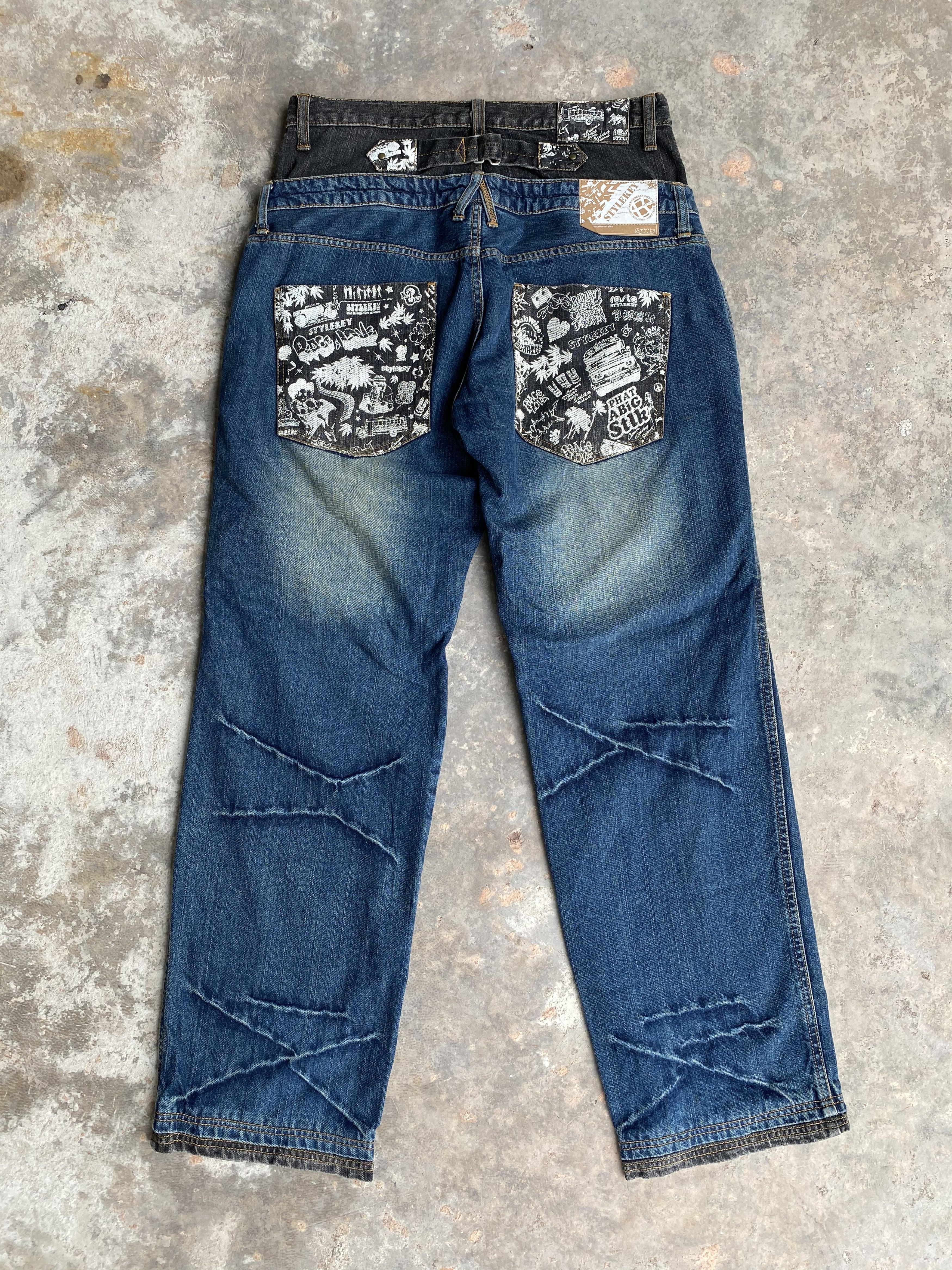 If Six Was Nine × Japanese Brand Stylekey Japanese Brand Double Waist Weird Streetwear Pants Size US 34 / EU 50 - 1 Thumbnail