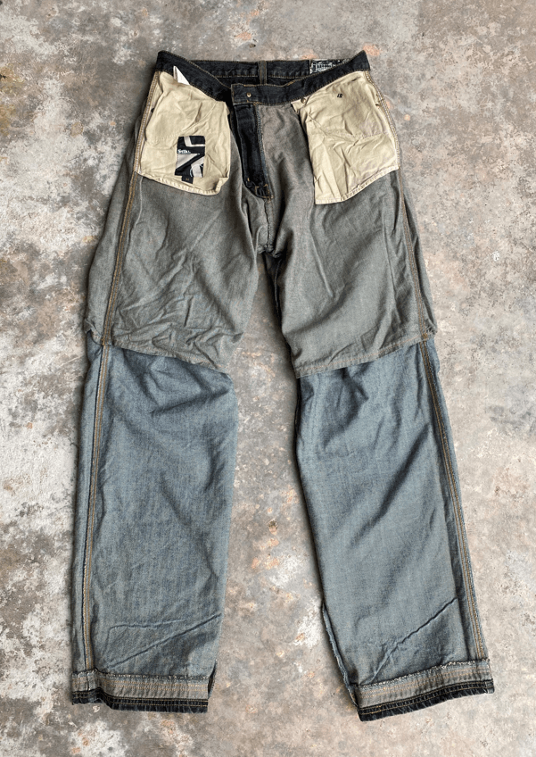 If Six Was Nine × Japanese Brand Stylekey Japanese Brand Double Waist Weird Streetwear Pants Size US 34 / EU 50 - 14 Thumbnail
