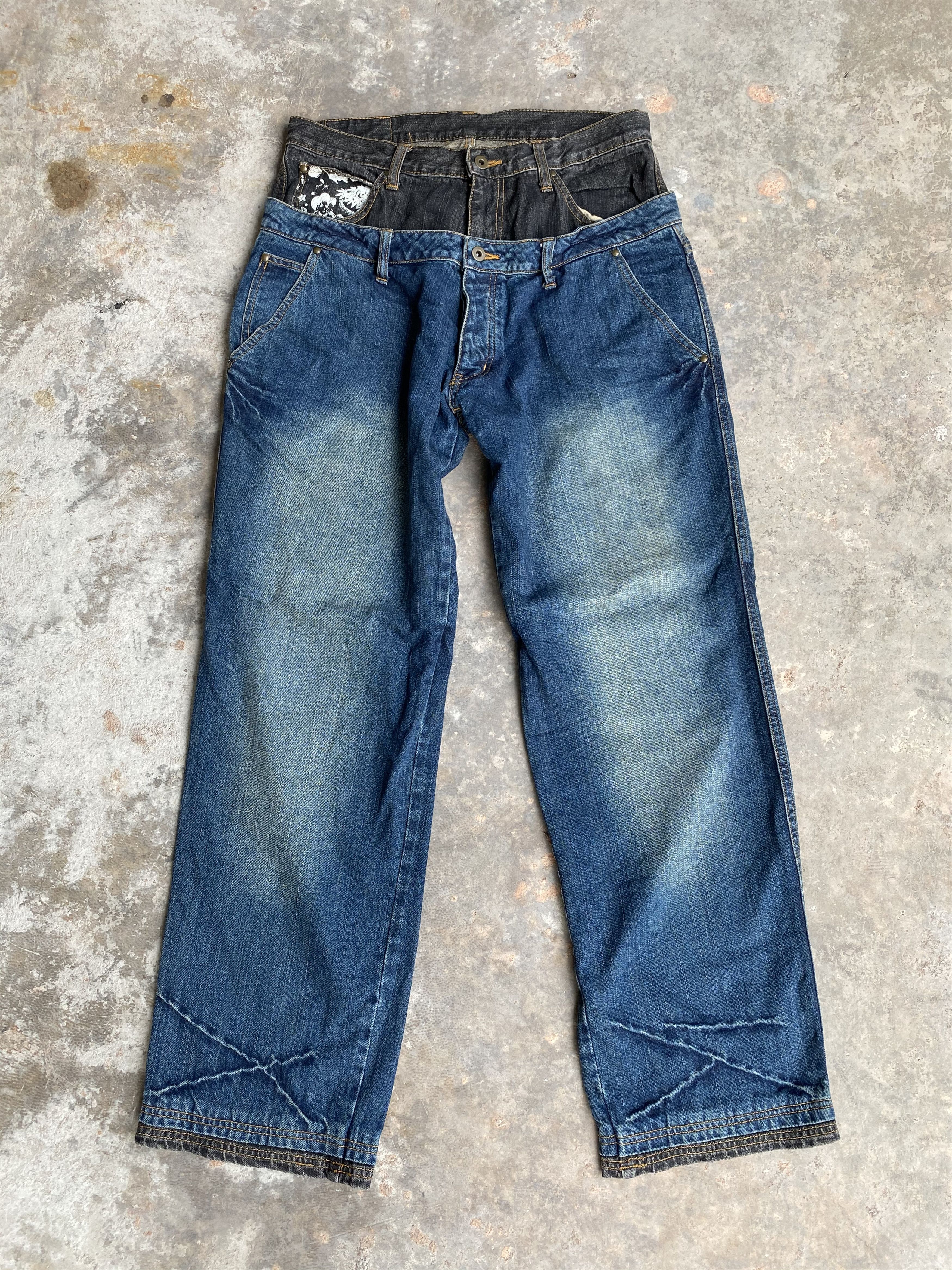 If Six Was Nine × Japanese Brand Stylekey Japanese Brand Double Waist Weird Streetwear Pants Size US 34 / EU 50 - 2 Thumbnail