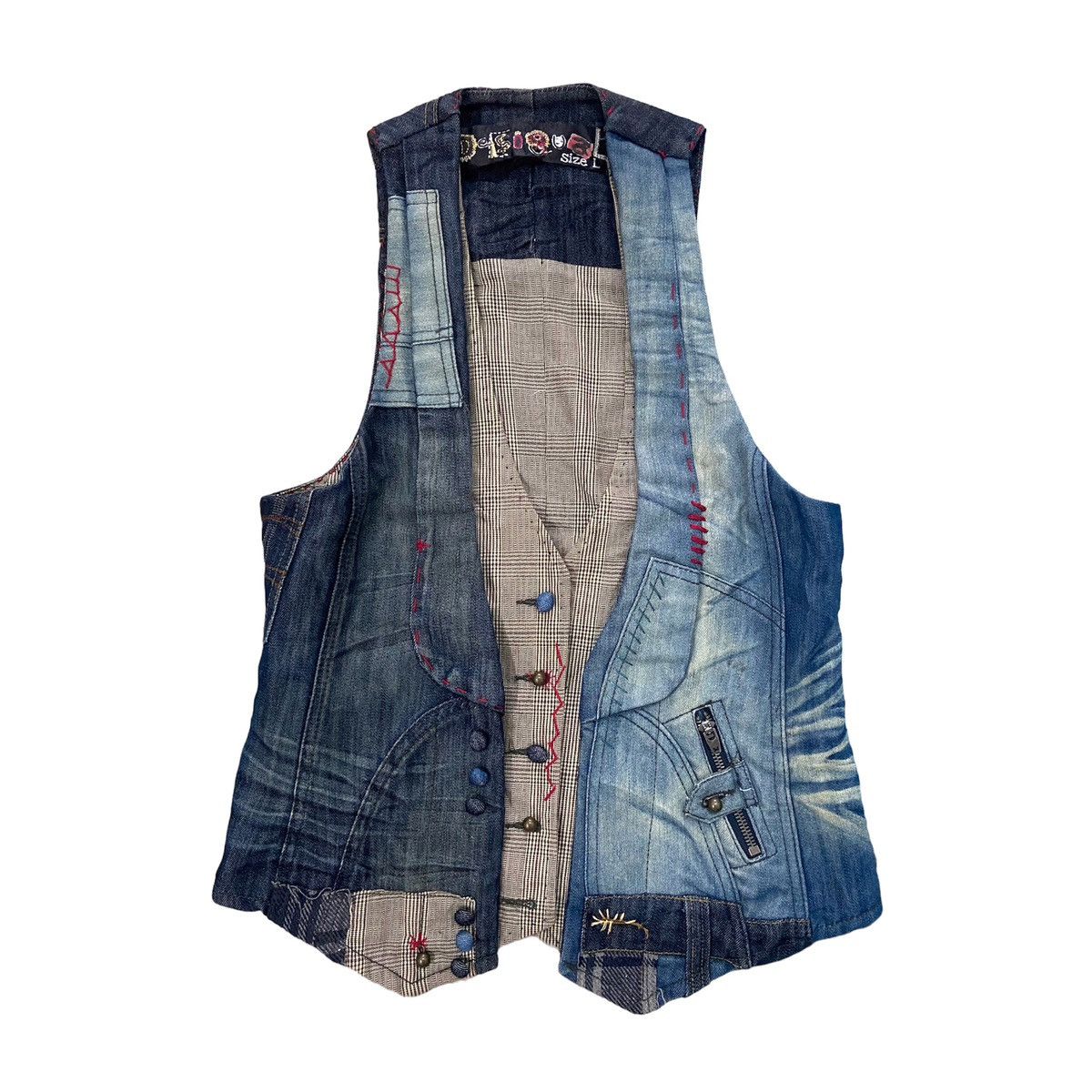 Desigual Patchwork Denim Vest