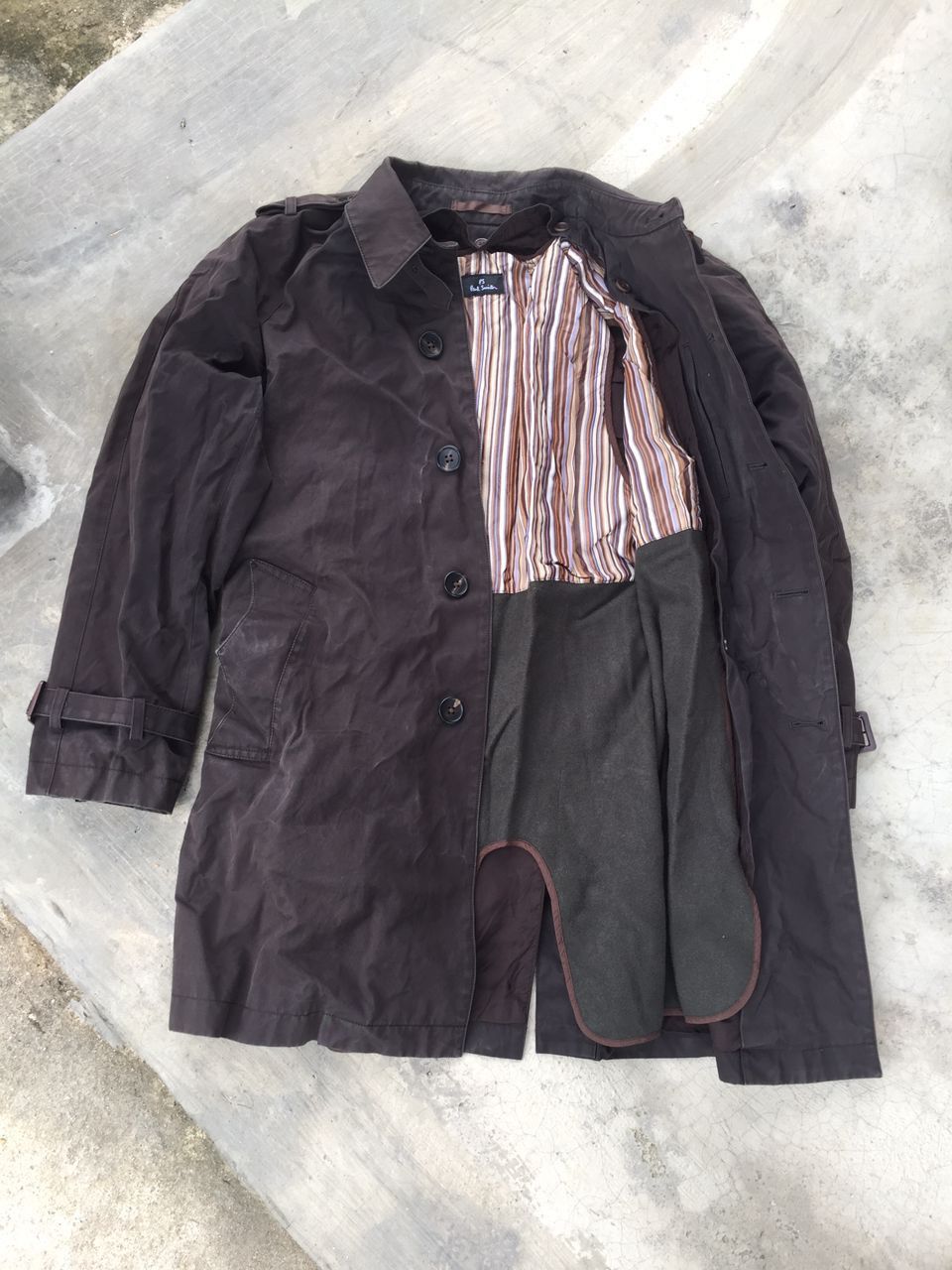 image of Paul Smith Overcoat Jacket in Brown, Men's (Size Medium)
