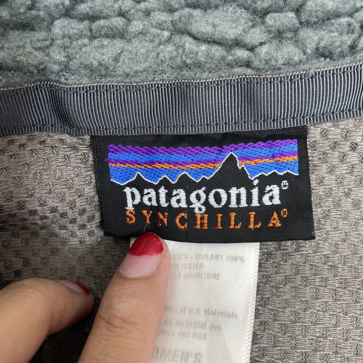 Patagonia Vintage PATAGONIA SYNCHILLA Deep Pile Sherpa Fleece Grey Size US M / EU 48-50 / 2 - 4 Thumbnail