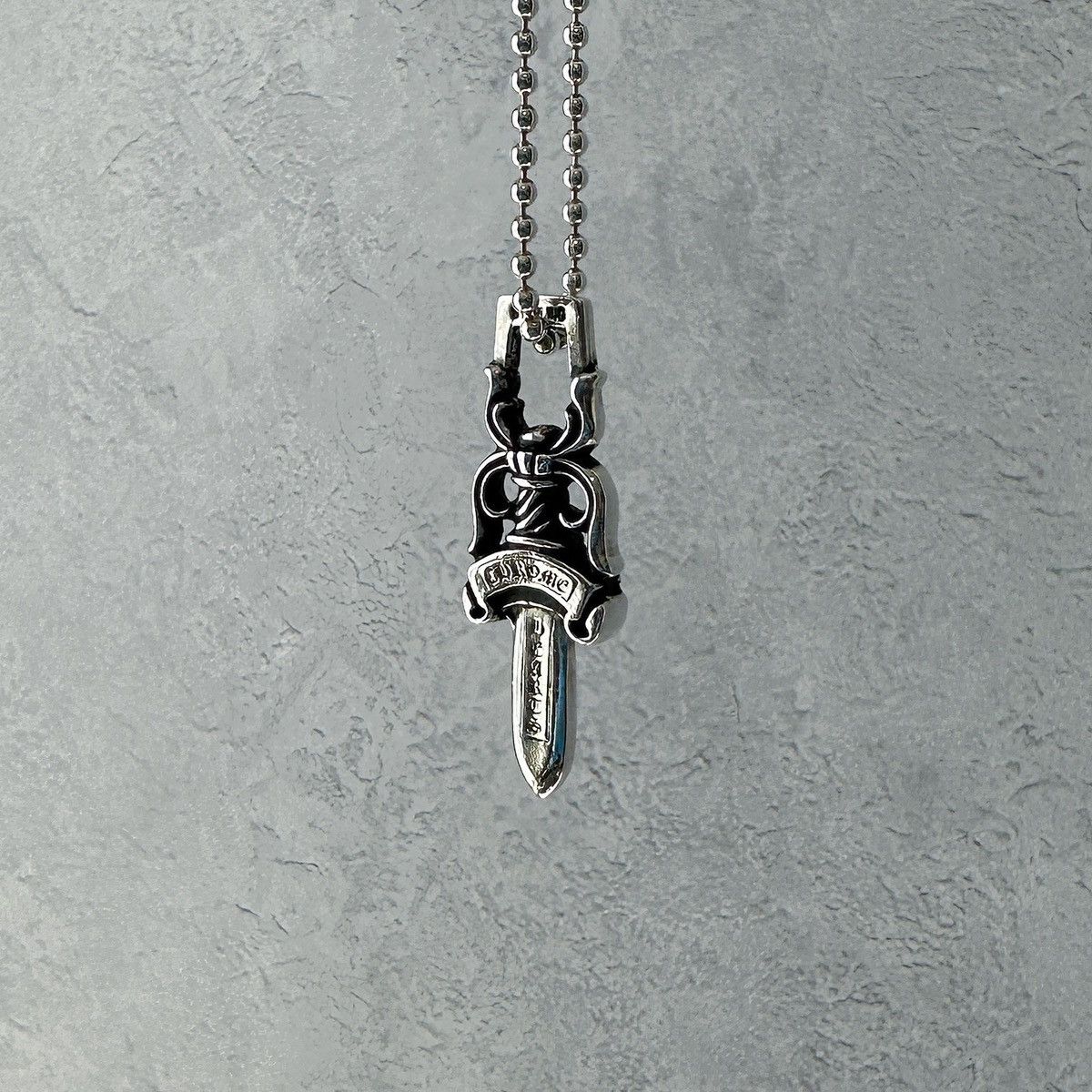 CHROME HEARTS DAGGER PENDANT W/ BALL CHAIN NECKLACE