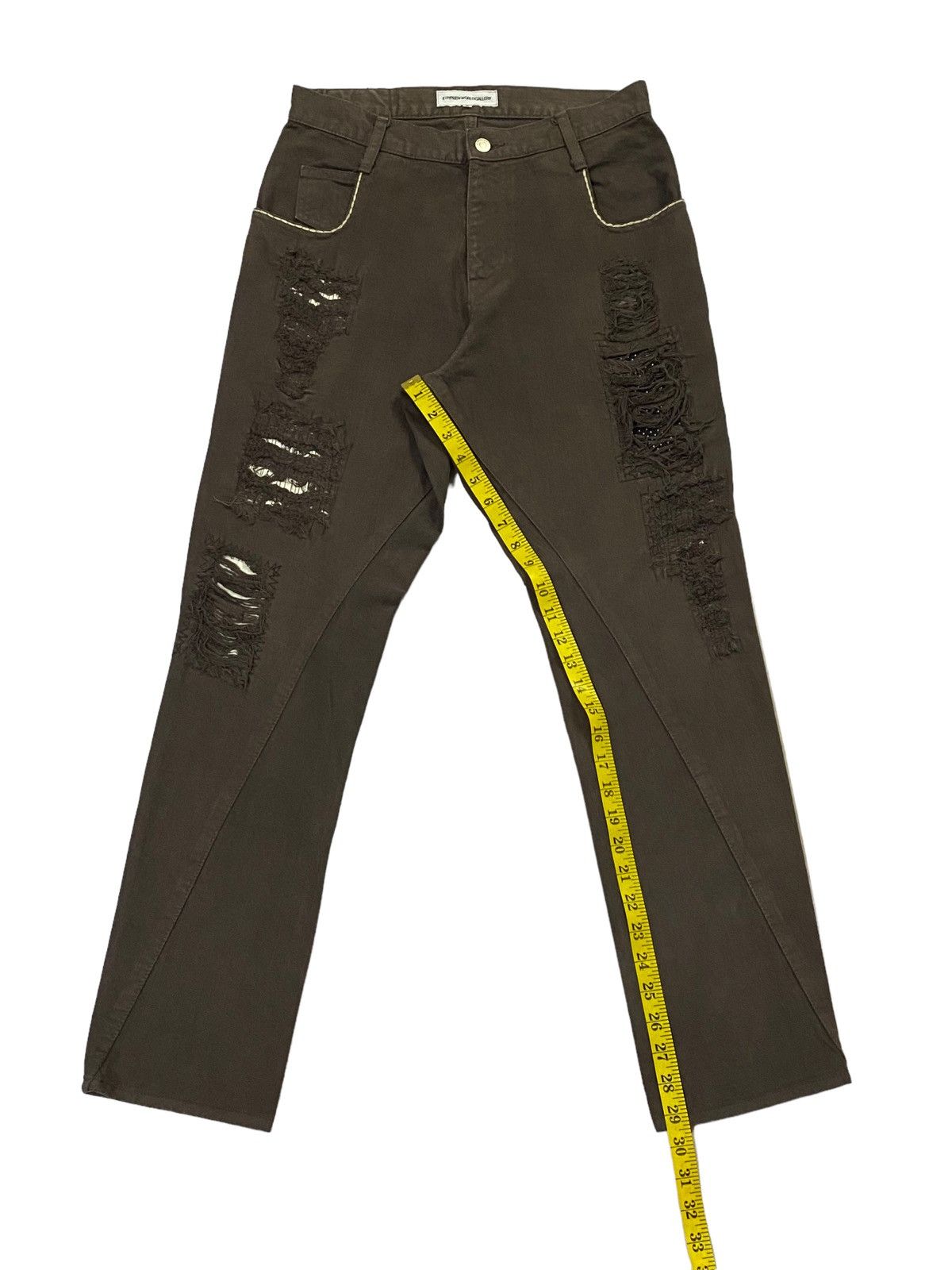 Japanese Brand E HYPHEN WORLDGALLERY RIPPED DISTRESSED DENIM PANTS Size US 30 / EU 46 - 7 Thumbnail