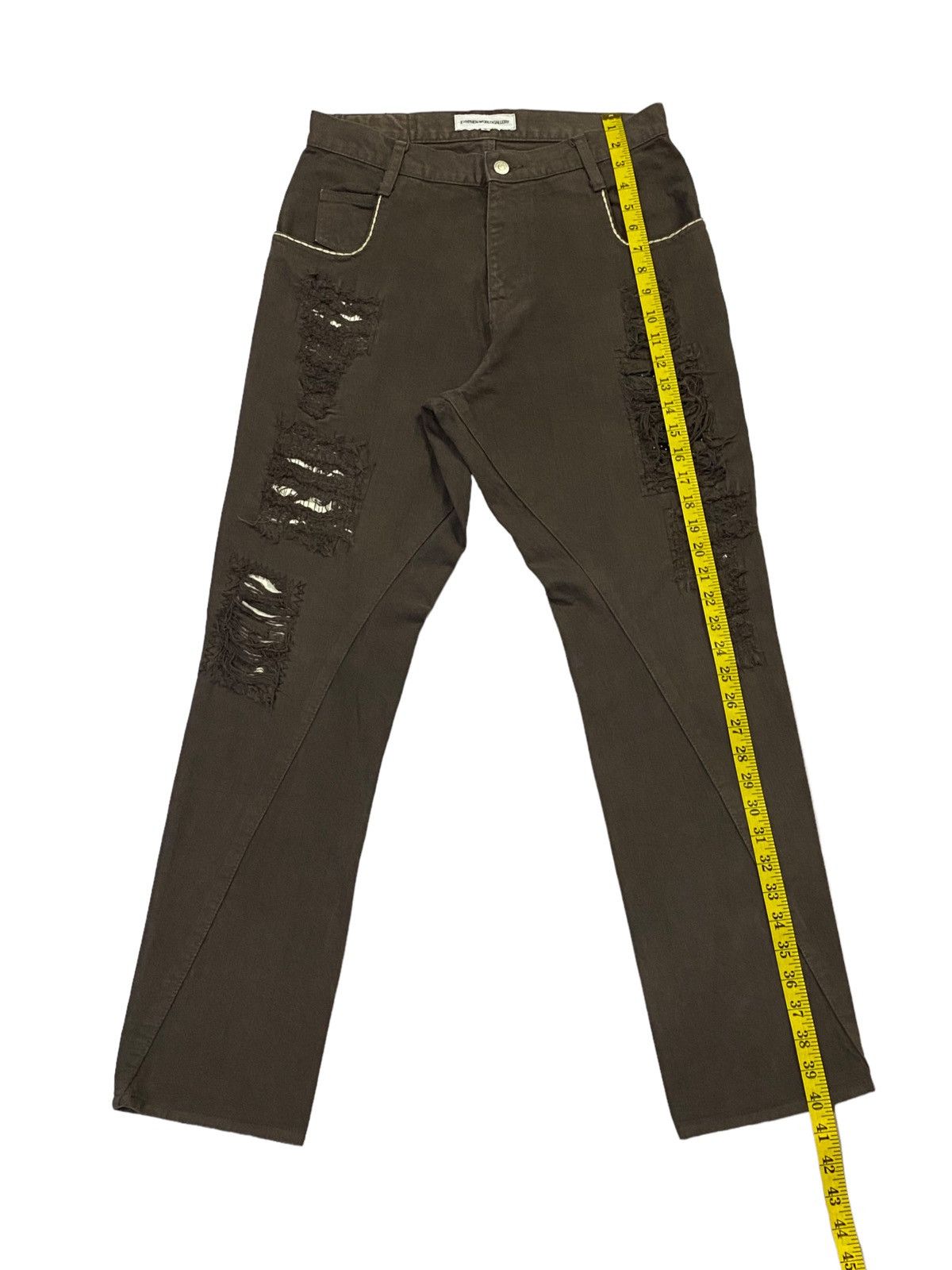 Japanese Brand E HYPHEN WORLDGALLERY RIPPED DISTRESSED DENIM PANTS Size US 30 / EU 46 - 6 Thumbnail