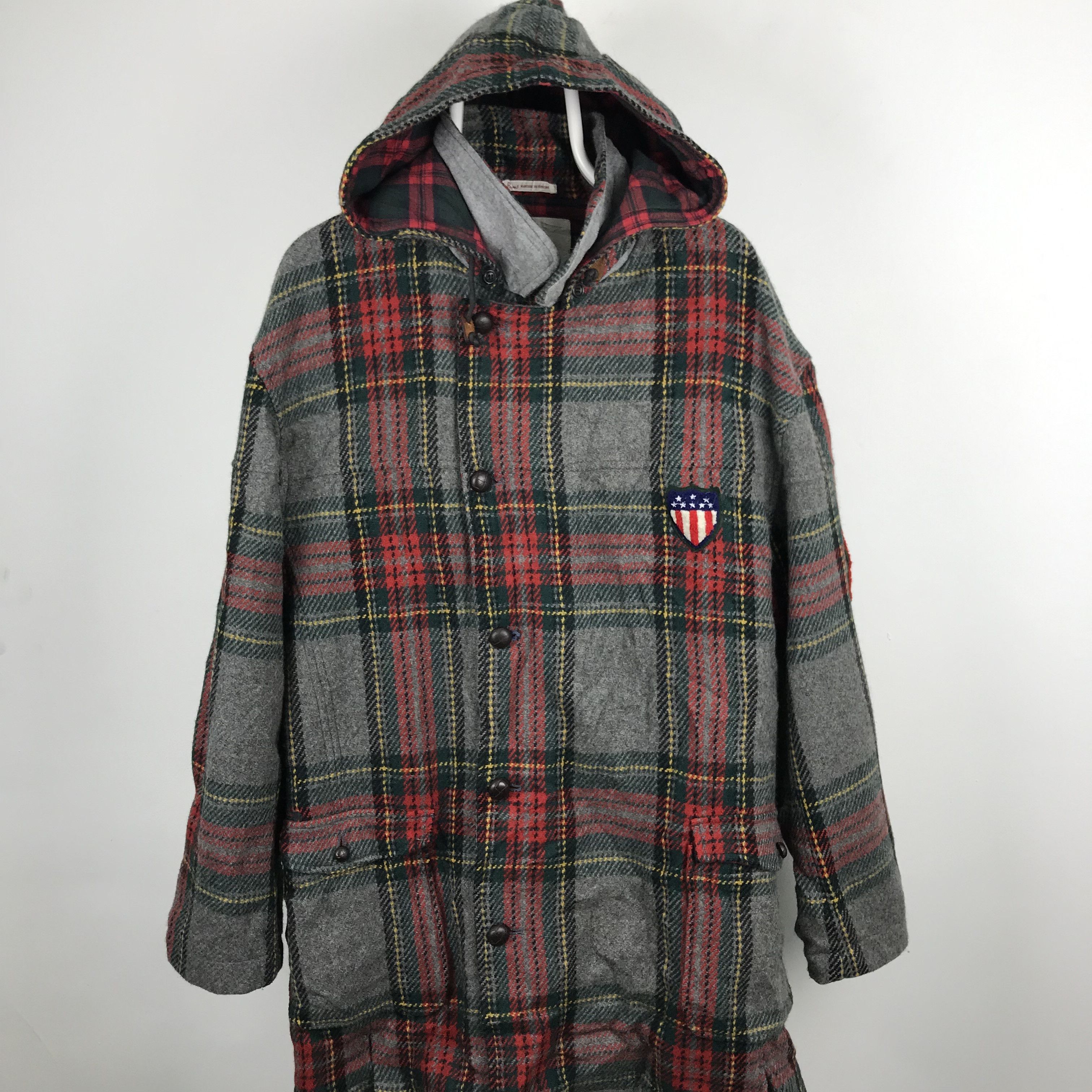 Japanese Brand Z12 PAPAS WOOL TARTAN WINTER PARKA JACKET PUNK DESIGN Size US L / EU 52-54 / 3 - 5 Thumbnail