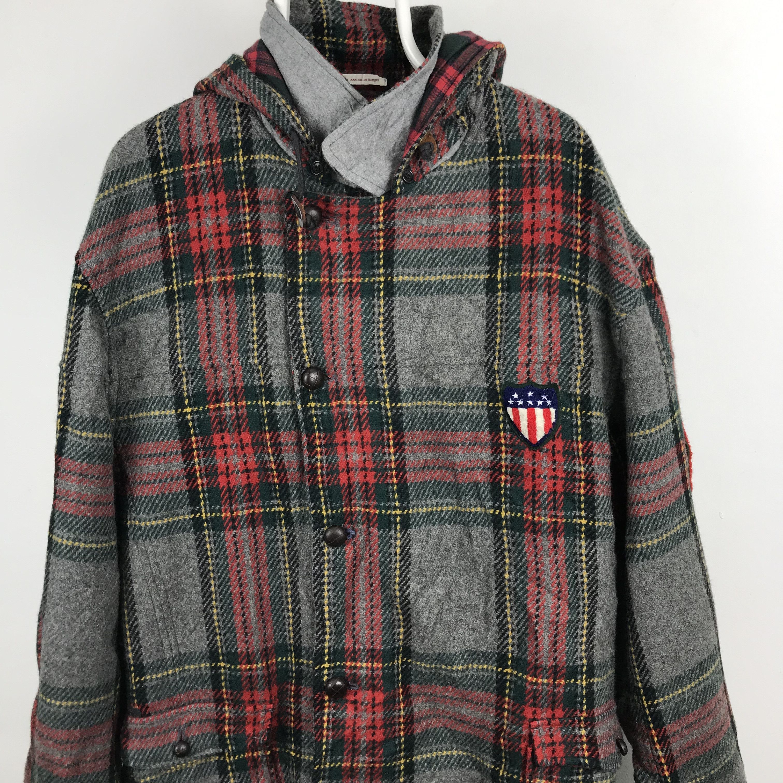 Japanese Brand Z12 PAPAS WOOL TARTAN WINTER PARKA JACKET PUNK DESIGN Size US L / EU 52-54 / 3 - 3 Thumbnail