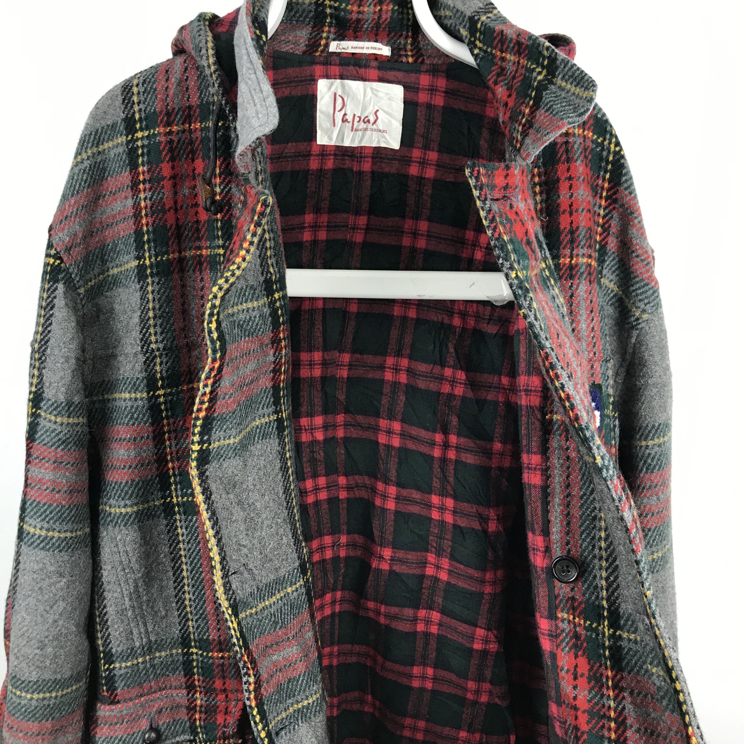 Japanese Brand Z12 PAPAS WOOL TARTAN WINTER PARKA JACKET PUNK DESIGN Size US L / EU 52-54 / 3 - 6 Thumbnail