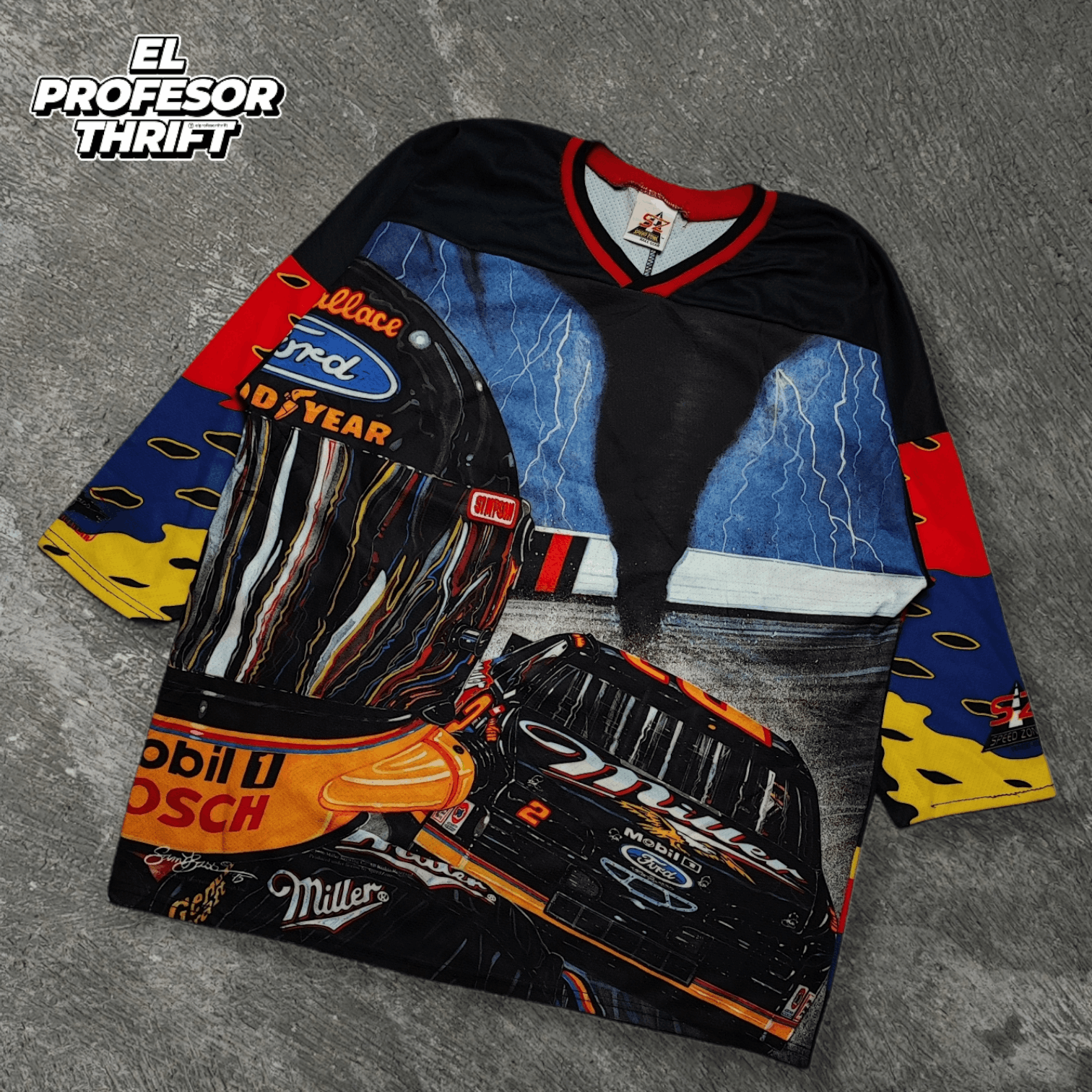 NASCAR Vintage 90s Speed Zone x Rusty Wallace Nascar Jersey Size US L / EU 52-54 / 3 - 2 Thumbnail