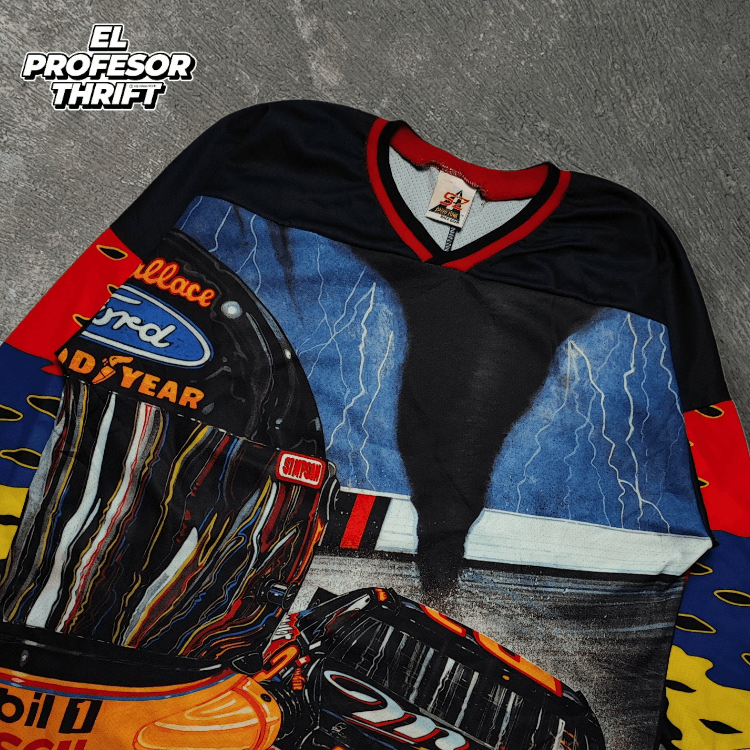 NASCAR Vintage 90s Speed Zone x Rusty Wallace Nascar Jersey Size US L / EU 52-54 / 3 - 3 Thumbnail