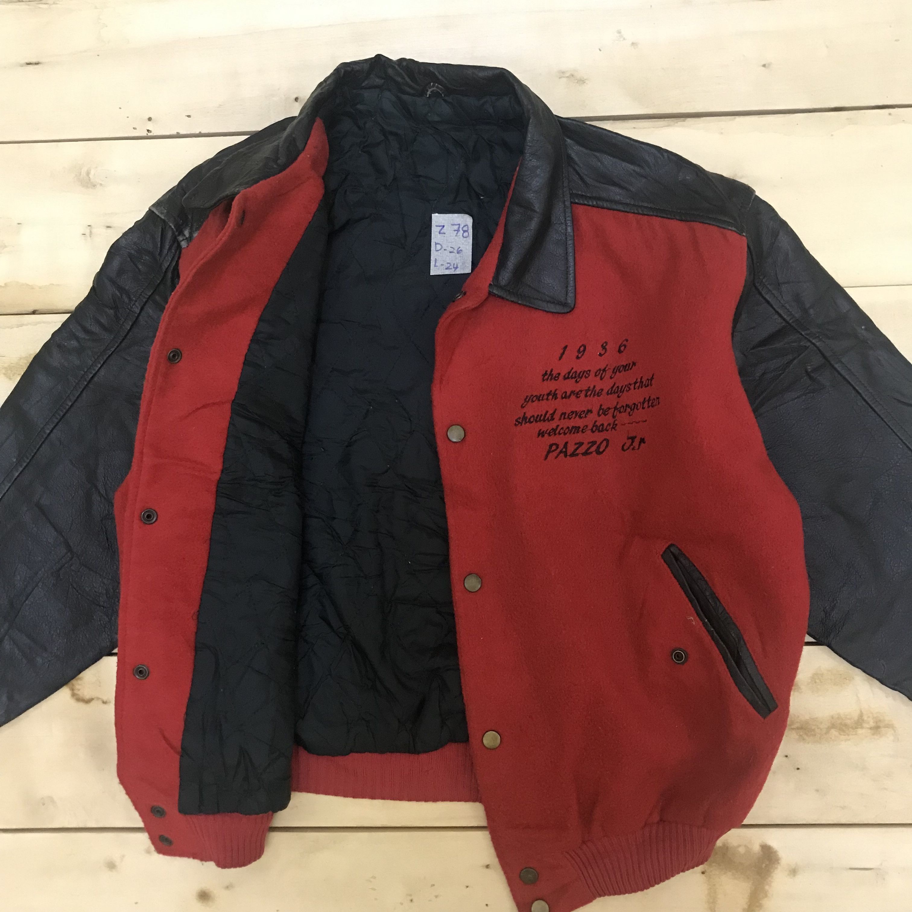 Pazzo Z78 VTG PAZZO JR. WOOL VARSITY JACKET Size US L / EU 52-54 / 3 - 6 Thumbnail