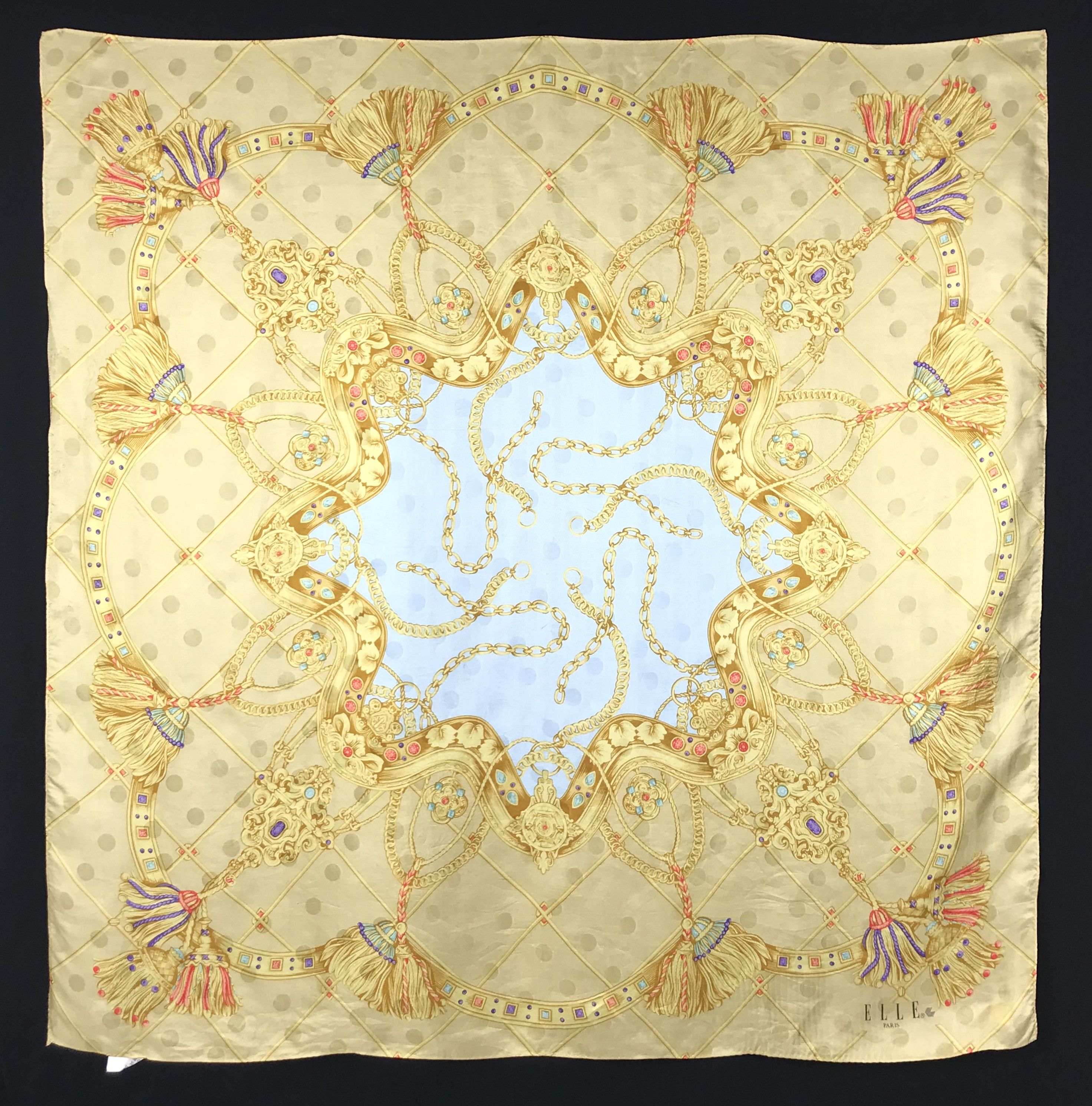 Vintage EL801 Elle Chain Silk Scarf Size ONE SIZE - 1 Thumbnail