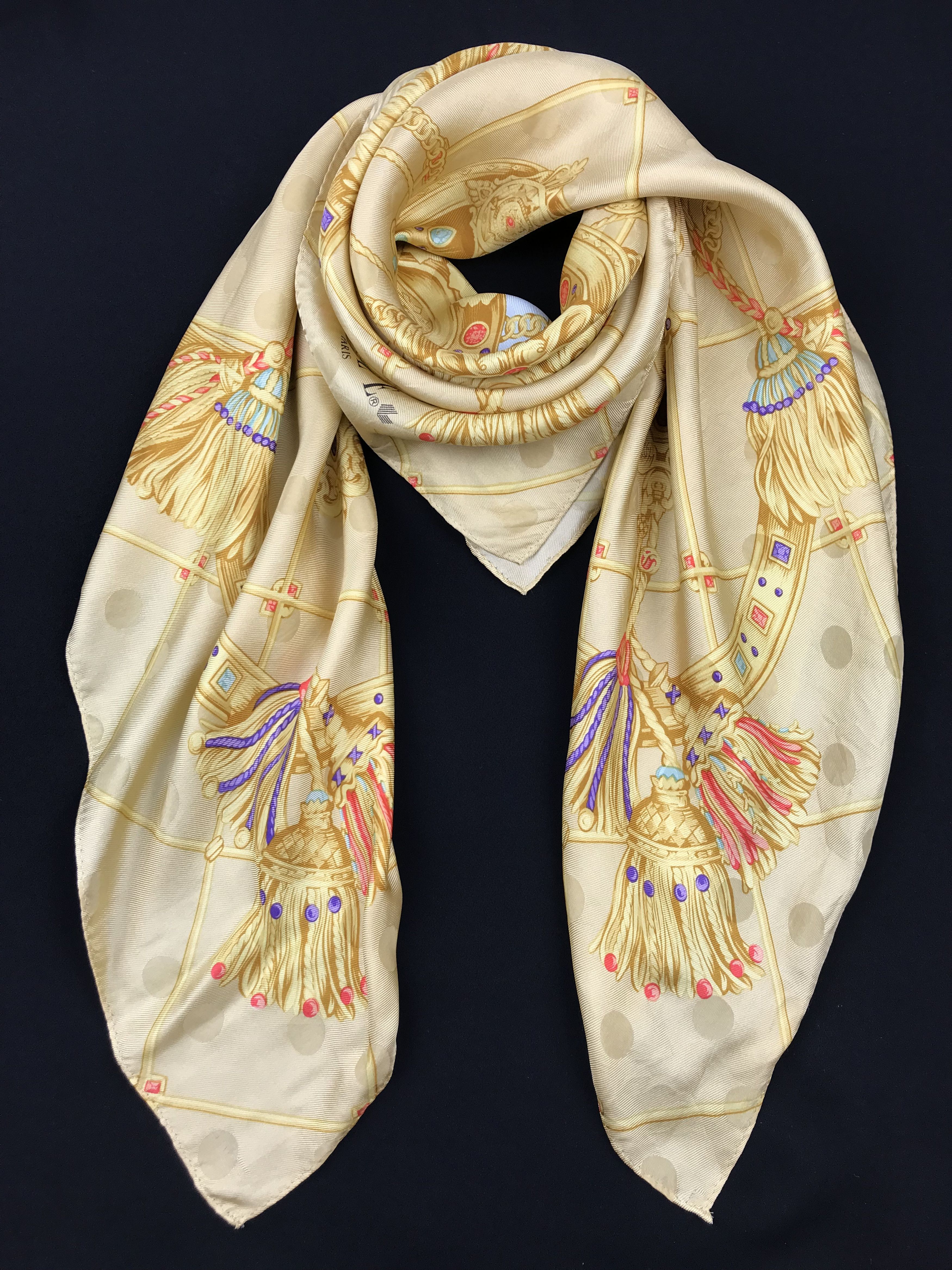 Vintage EL801 Elle Chain Silk Scarf Size ONE SIZE - 3 Thumbnail