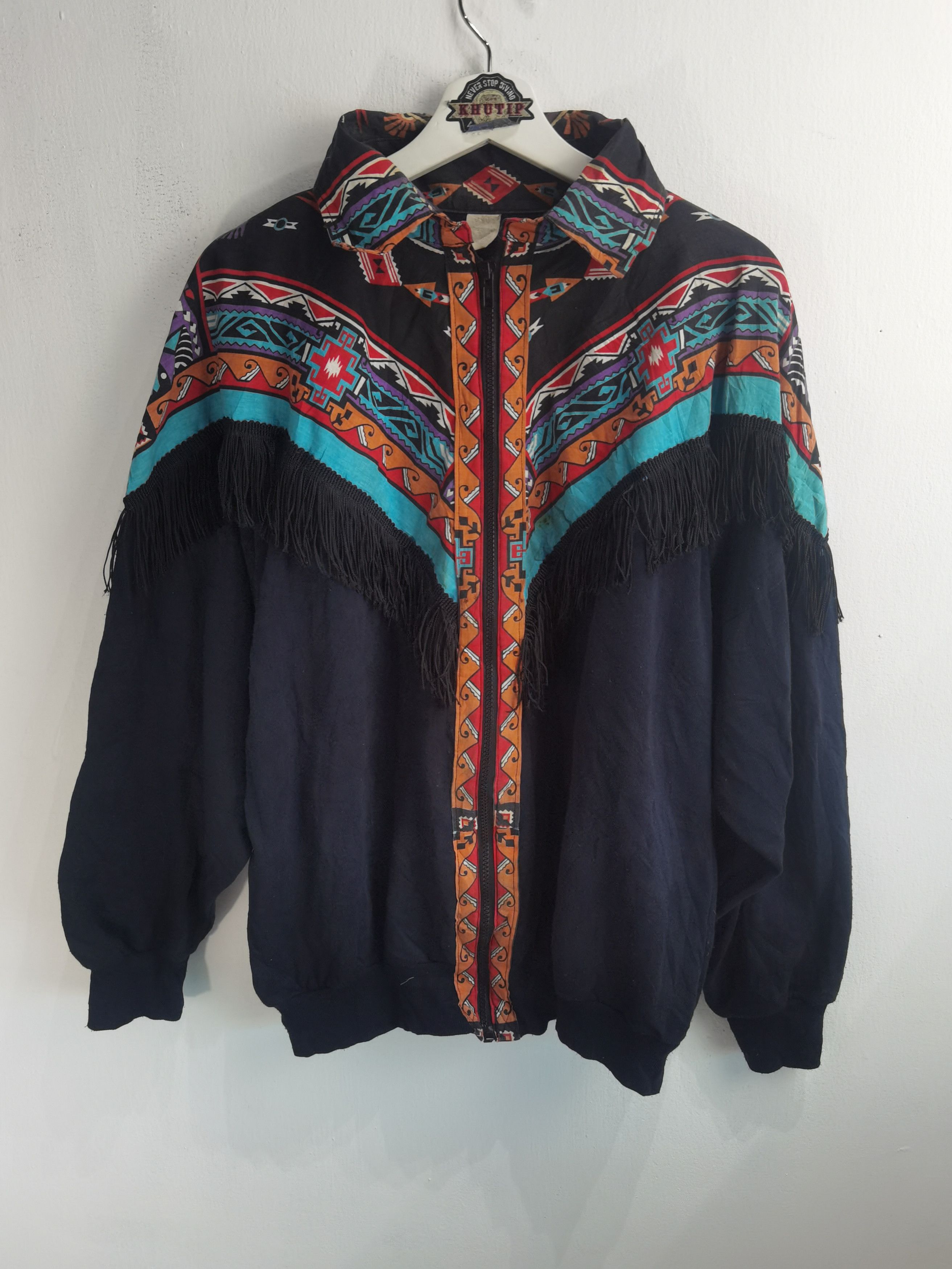 Vintage Vintage American Native Zipper Up Sweatshirt Size US XL / EU 56 / 4 - 2 Thumbnail