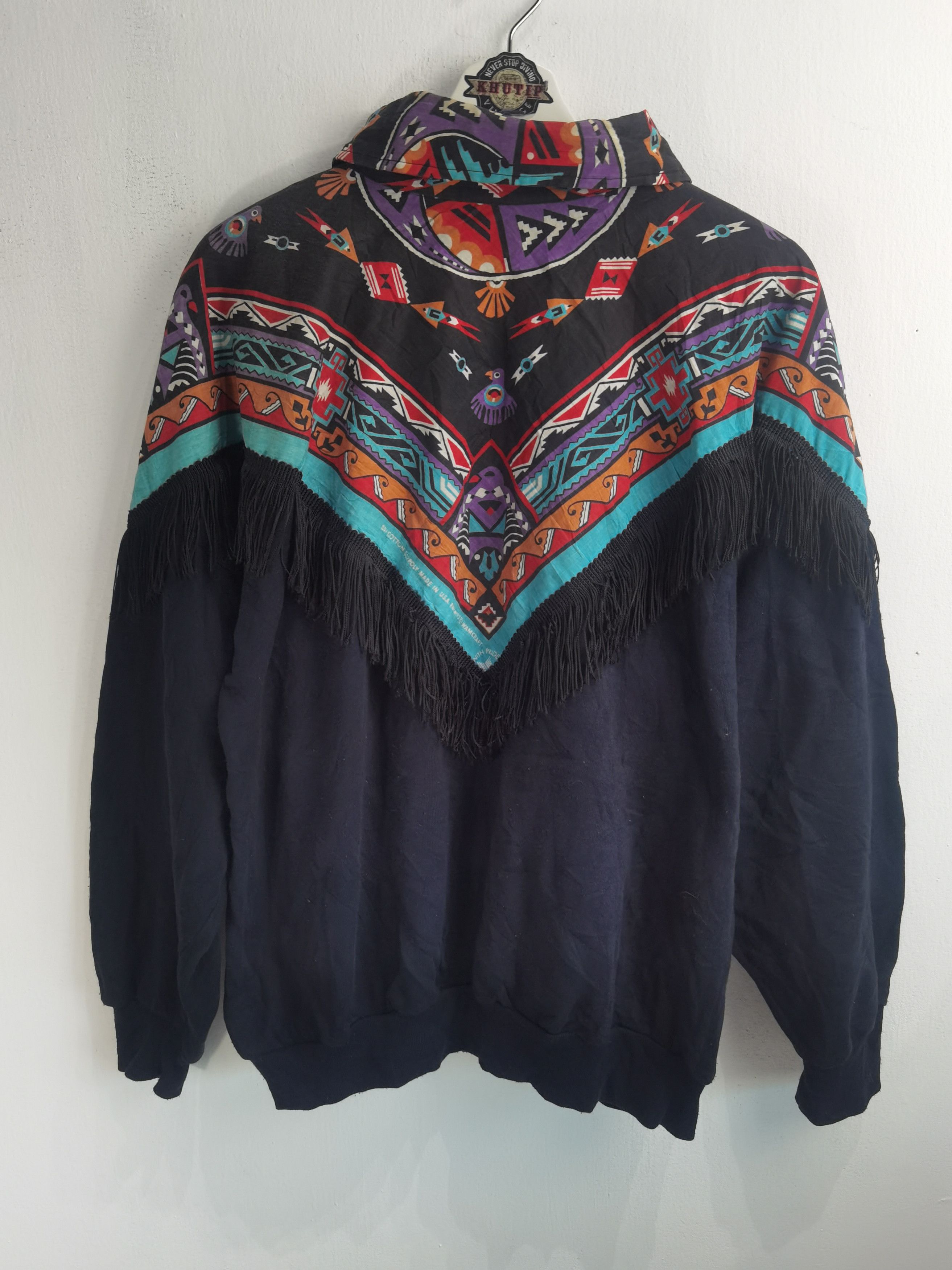 Vintage Vintage American Native Zipper Up Sweatshirt Size US XL / EU 56 / 4 - 1 Thumbnail