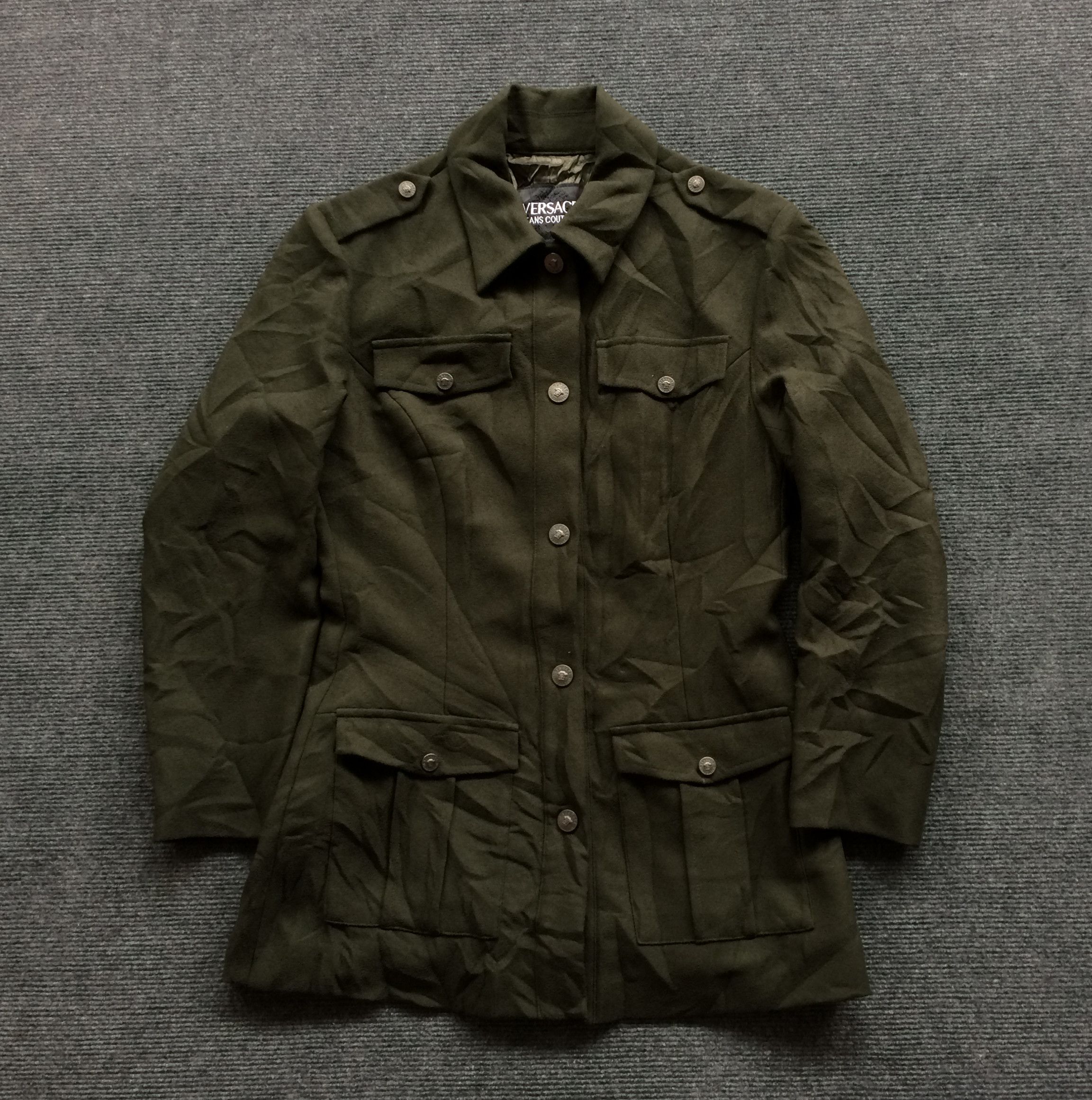 Versace Jeans Couture × Vintage Vtg Versace Jeans Couture 90s 80s Coat Jacket Button Down Size US XS / EU 42 / 0 - 1 Thumbnail