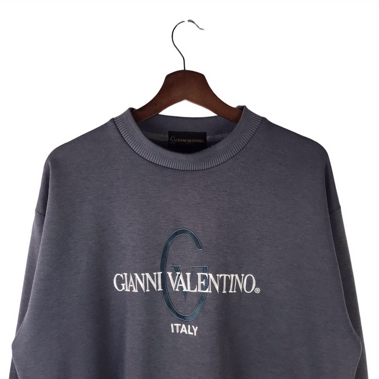 Gianni Valentino × Vintage Gianni Valentino Big Logo Embroidery Sweatshirt Size US L / EU 52-54 / 3 - 4 Thumbnail