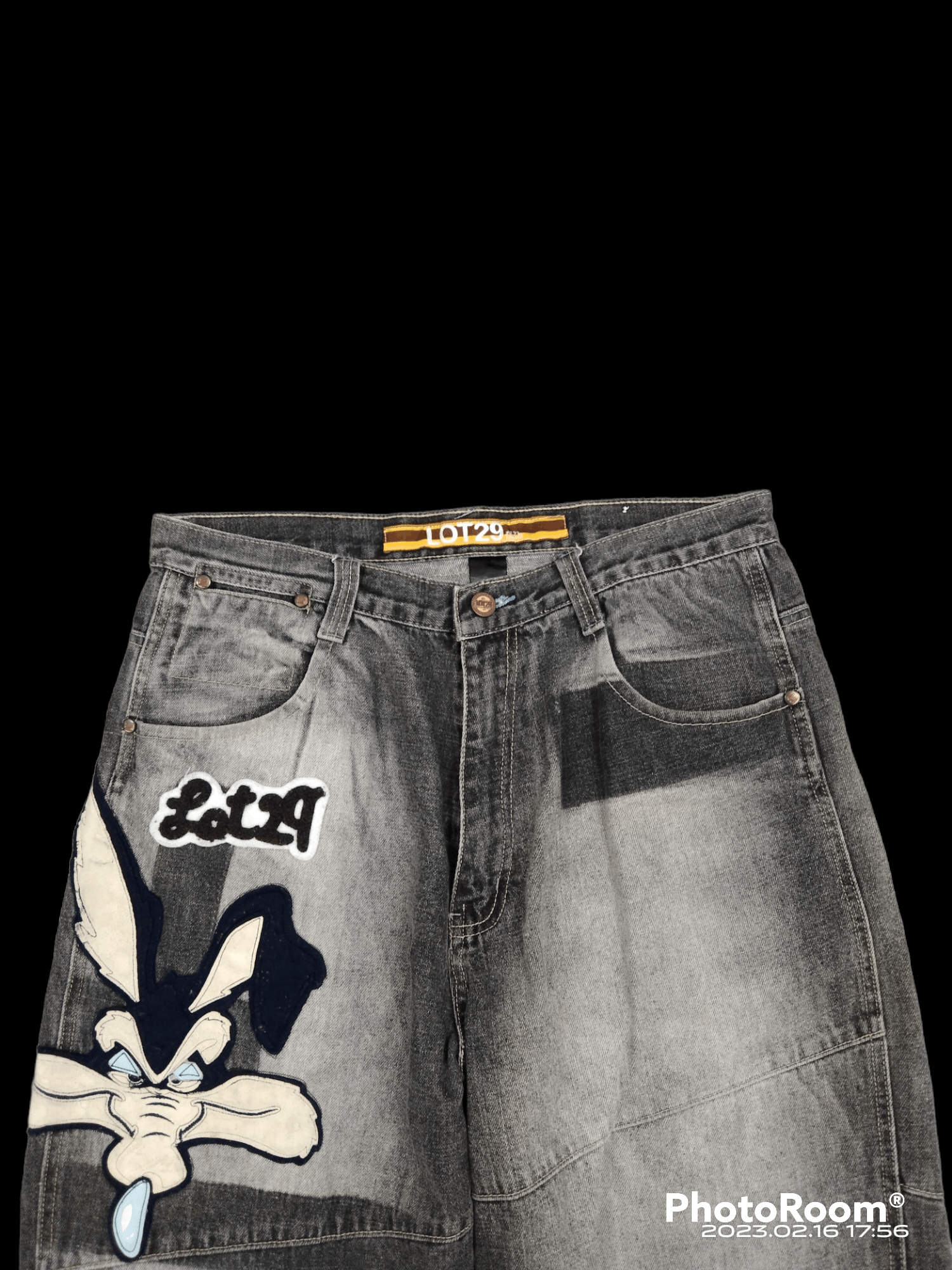 Cartoon Network WIDE PANTS DISTRESSED WILE E COYOTE LOONEY TUNES DENIM PANTS Size US 32 / EU 48 - 3 Thumbnail
