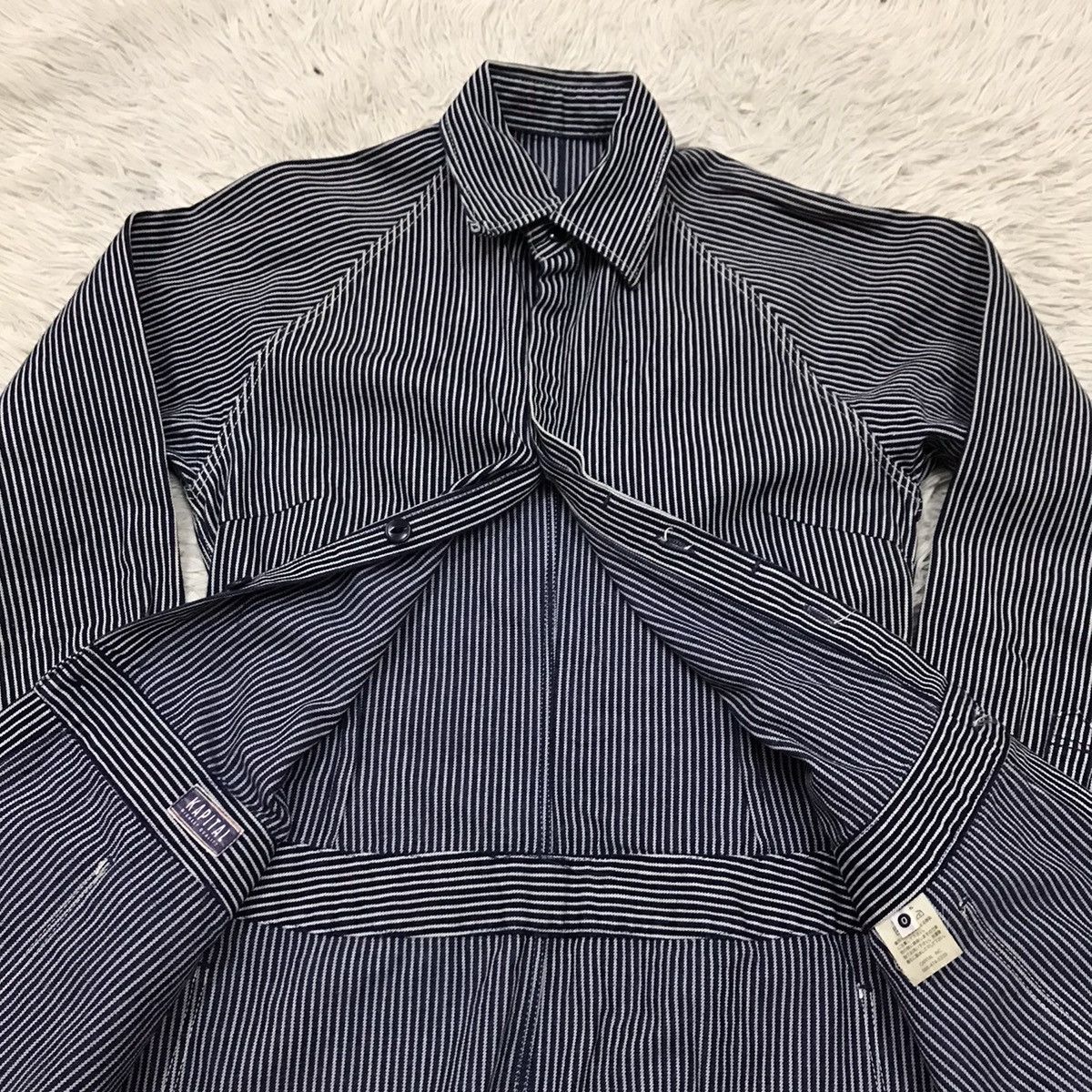 Kapital VINTAGE KAPITAL JAPAN DRESS HICKORY DENIM LONG JACKET Size US XS / EU 42 / 0 - 10 Thumbnail