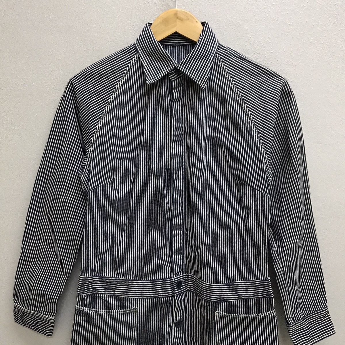 Kapital VINTAGE KAPITAL JAPAN DRESS HICKORY DENIM LONG JACKET Size US XS / EU 42 / 0 - 4 Thumbnail
