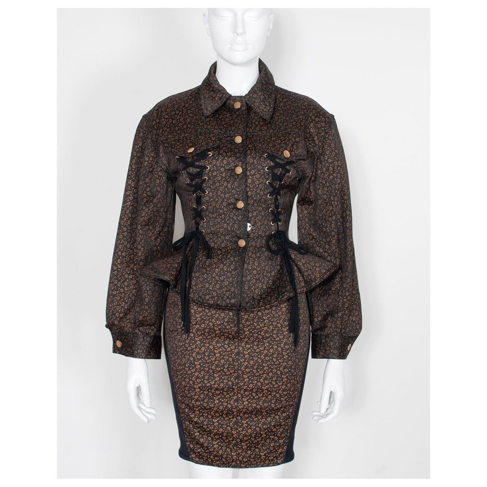 Manteau Corset Vintage Jean Paul Gaultier Années 80/90 - Style Bombardier Camouflage Cœur, Taille S