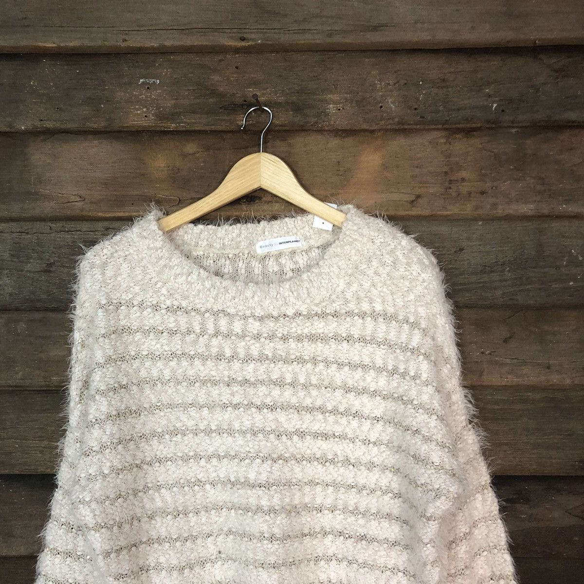 Japanese Brand DLS Interplanet White Shag Shaggy Fur Mohair Knitwear #BB586 Size M / US 6-8 / IT 42-44 - 2 Thumbnail