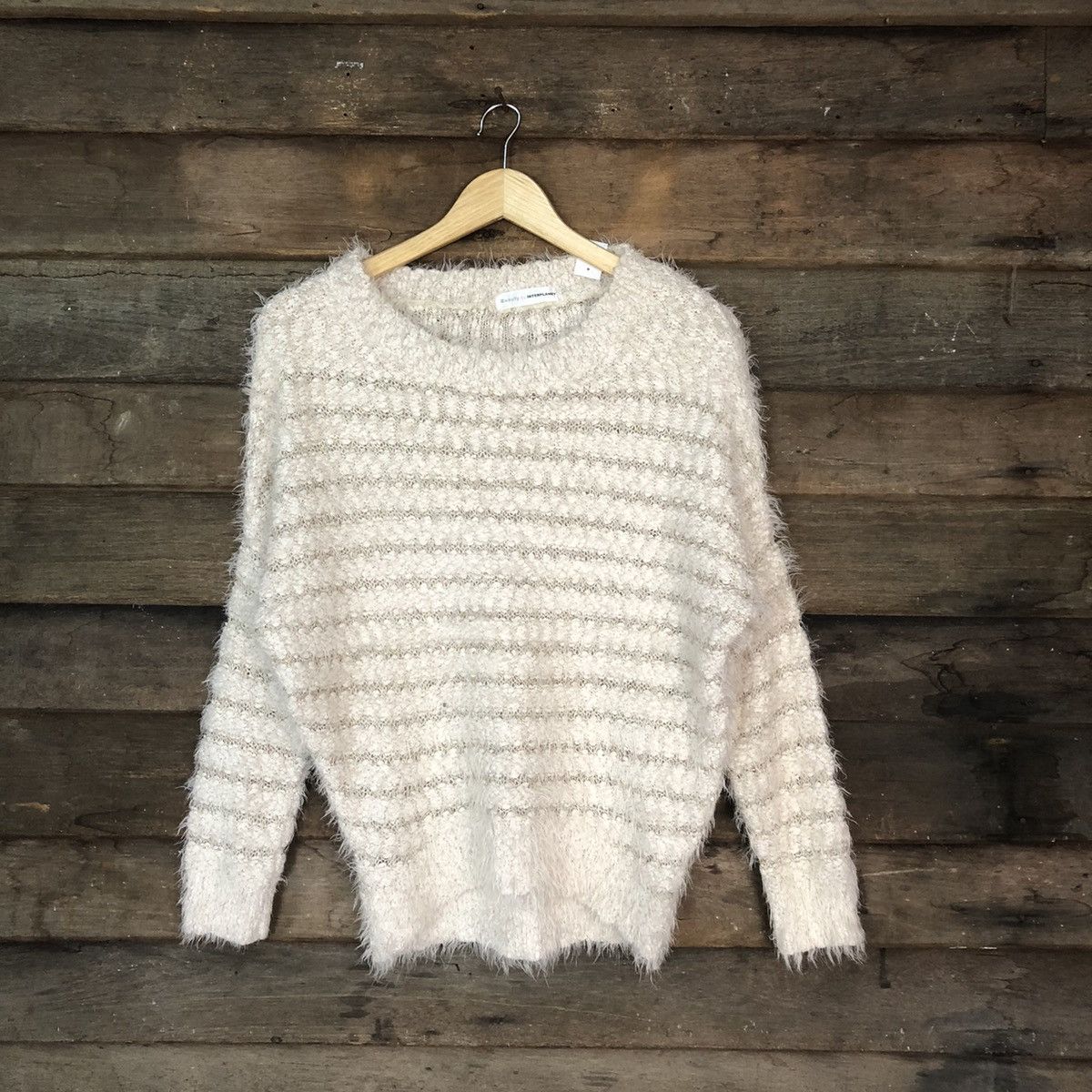 Japanese Brand DLS Interplanet White Shag Shaggy Fur Mohair Knitwear #BB586 Size M / US 6-8 / IT 42-44 - 1 Thumbnail