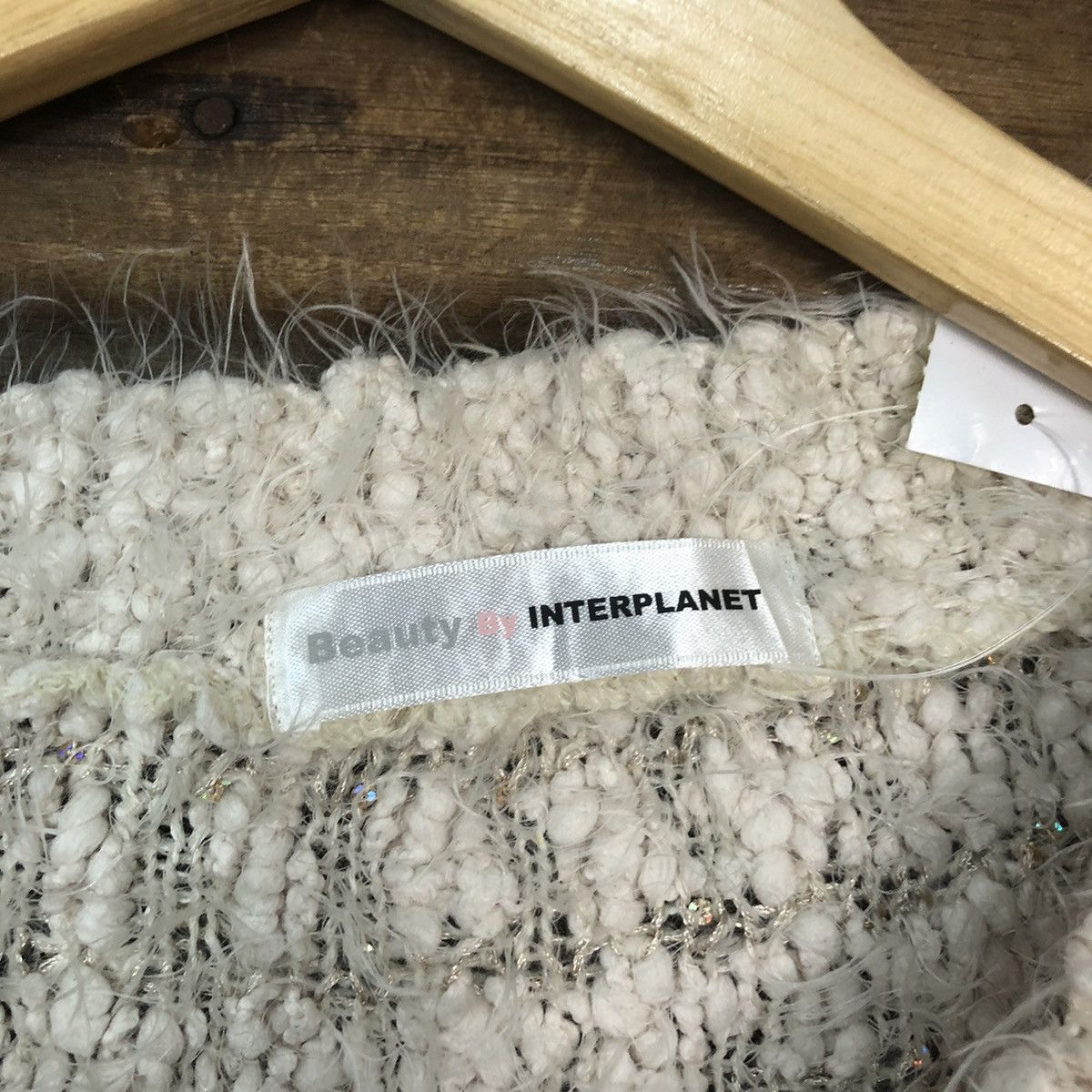 Japanese Brand DLS Interplanet White Shag Shaggy Fur Mohair Knitwear #BB586 Size M / US 6-8 / IT 42-44 - 6 Thumbnail