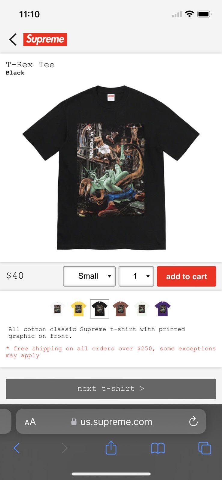 Supreme Supreme T Rex tee | Grailed