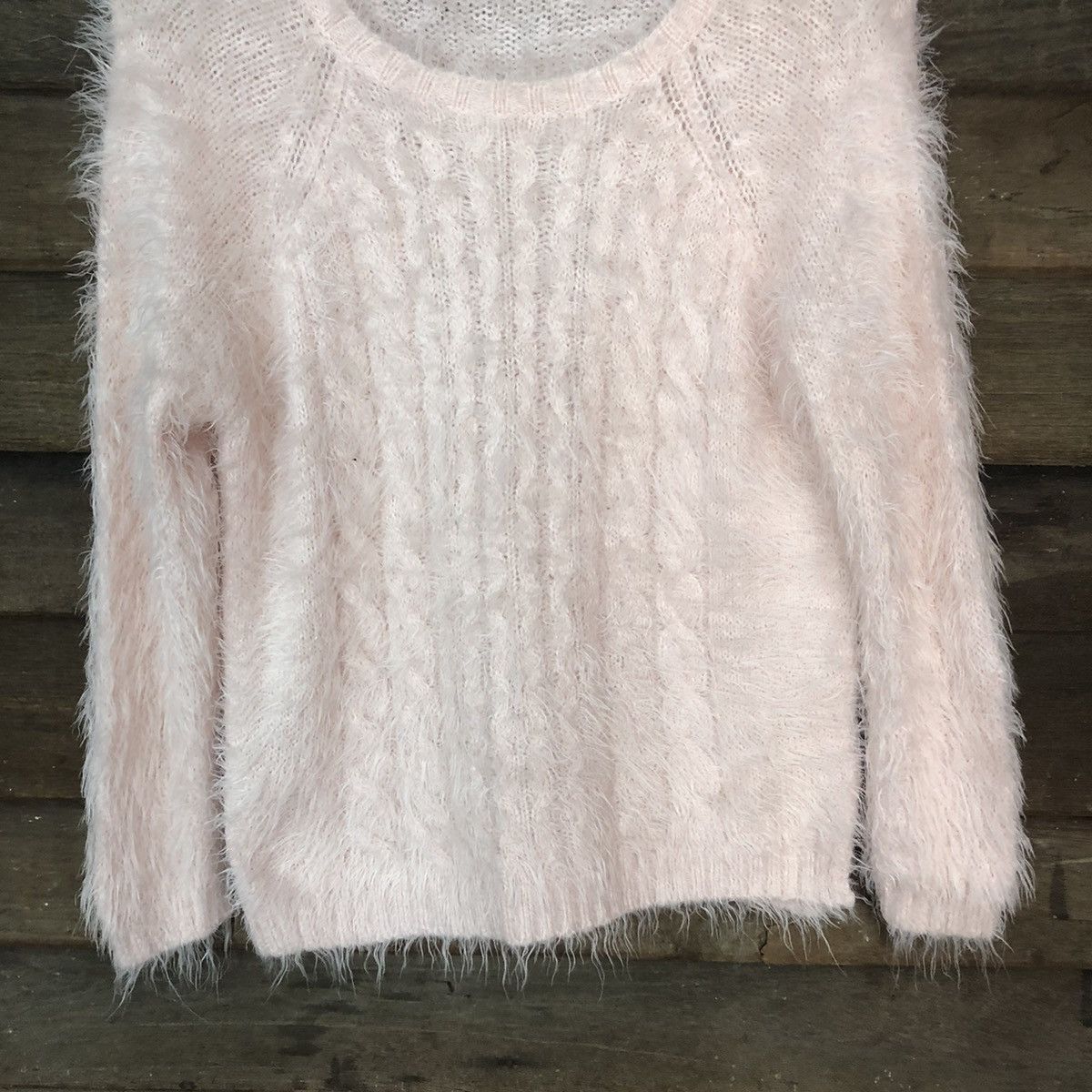 Homespun Knitwear × Japanese Brand × Vintage DLS Natural Beauty Shag Shaggy Fur Mohair Knitwear #BB577 Size M / US 6-8 / IT 42-44 - 3 Thumbnail