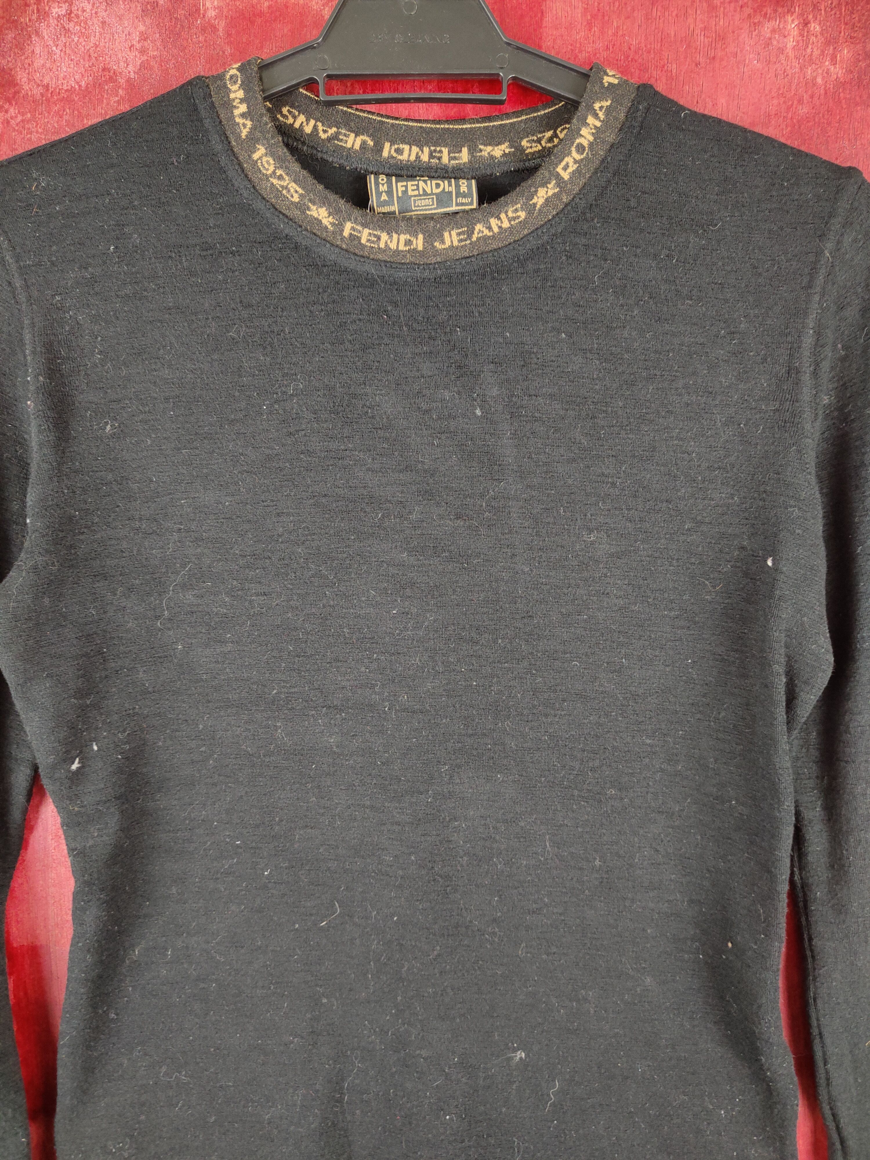 Fendi DL Fendi plain Black knitwear vintage #S692 Size S / US 4 / IT 40 - 2 Thumbnail
