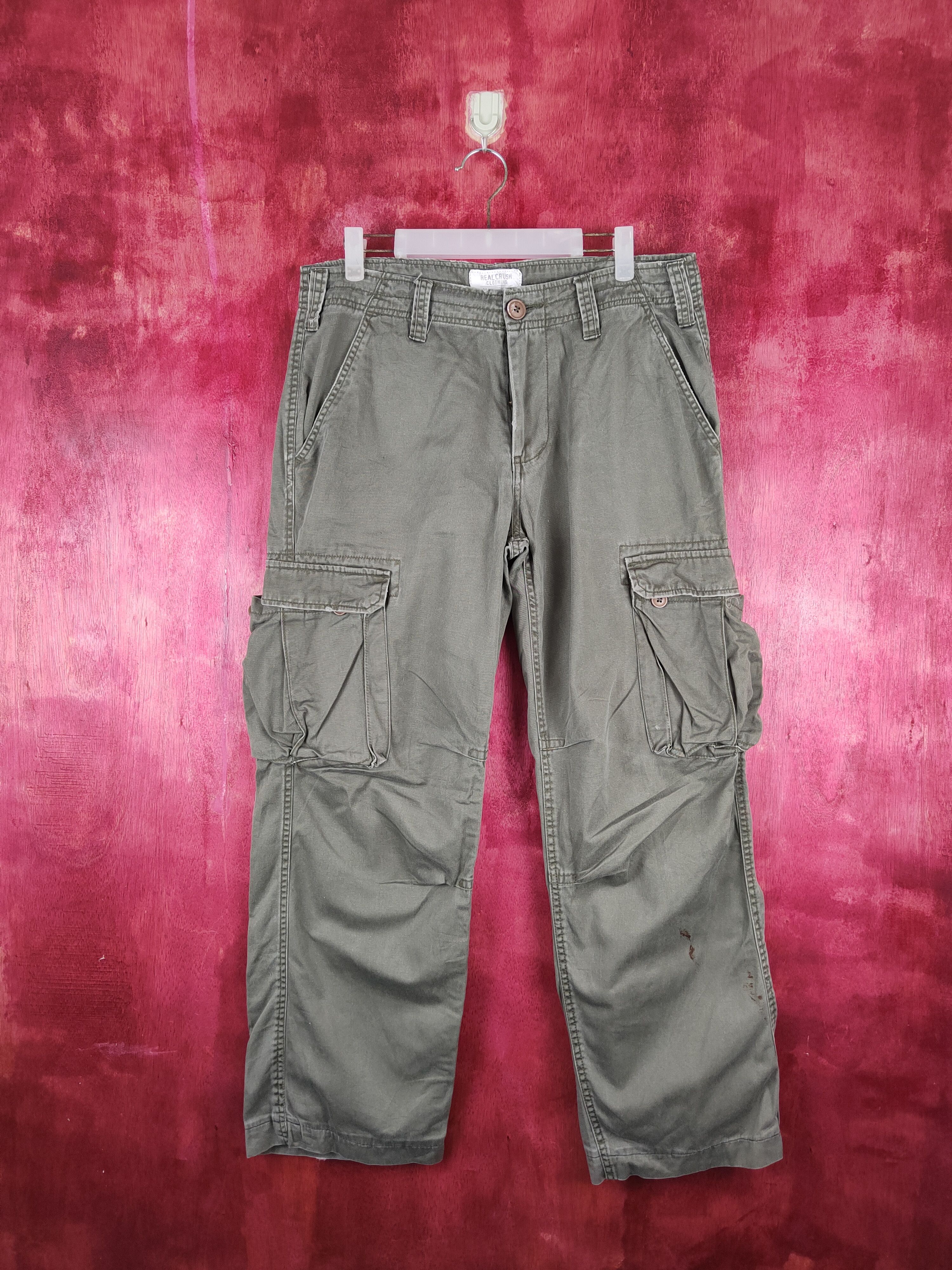 image of Military Real Crush Clothing Multi Pocket Tactical Cargo Pants S697 in Army Green, Men's (Size 34)