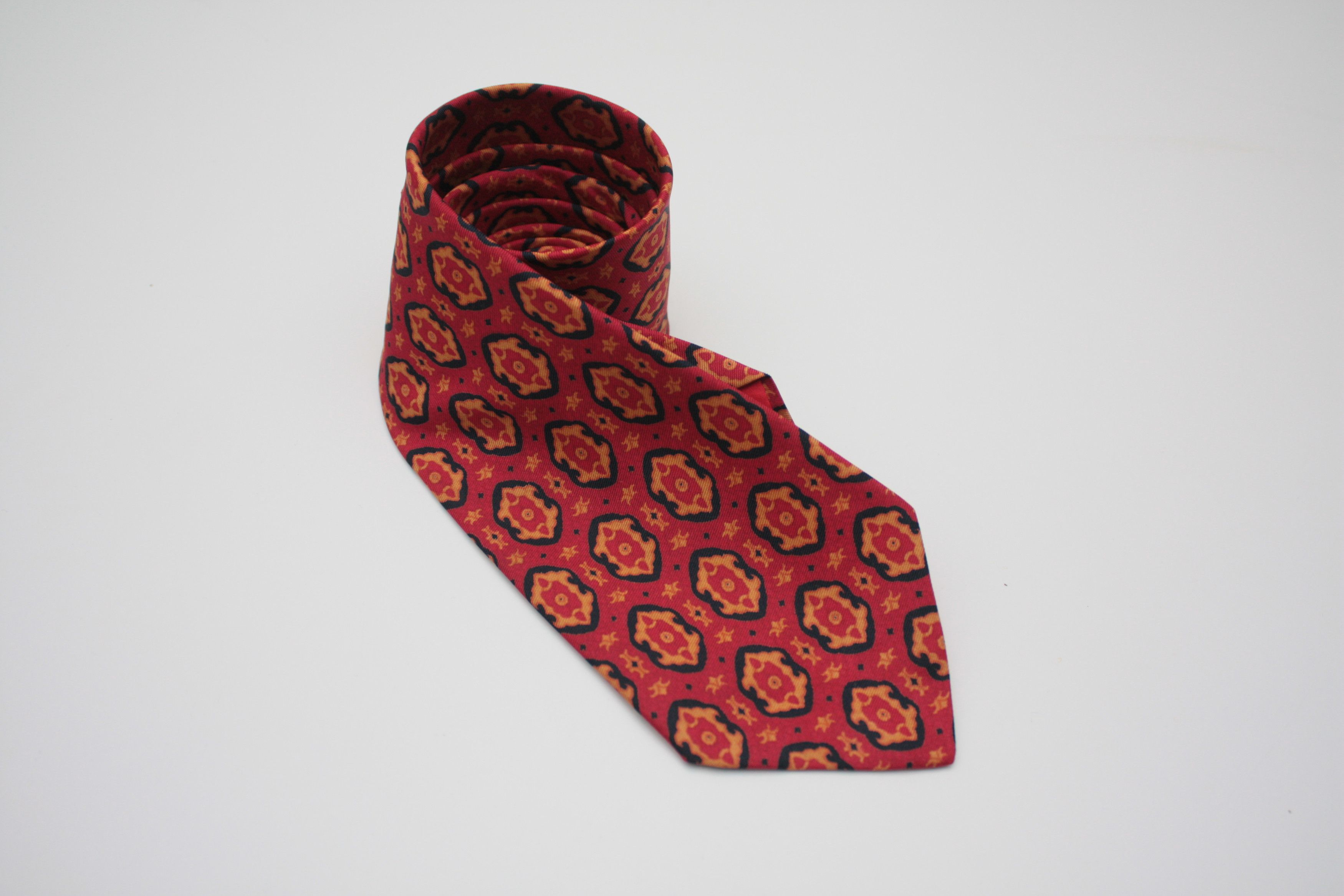 Christian Dior Monsieur Christian Dior Paris Vintage Red Silk Tie Made In France Size ONE SIZE - 4 Thumbnail