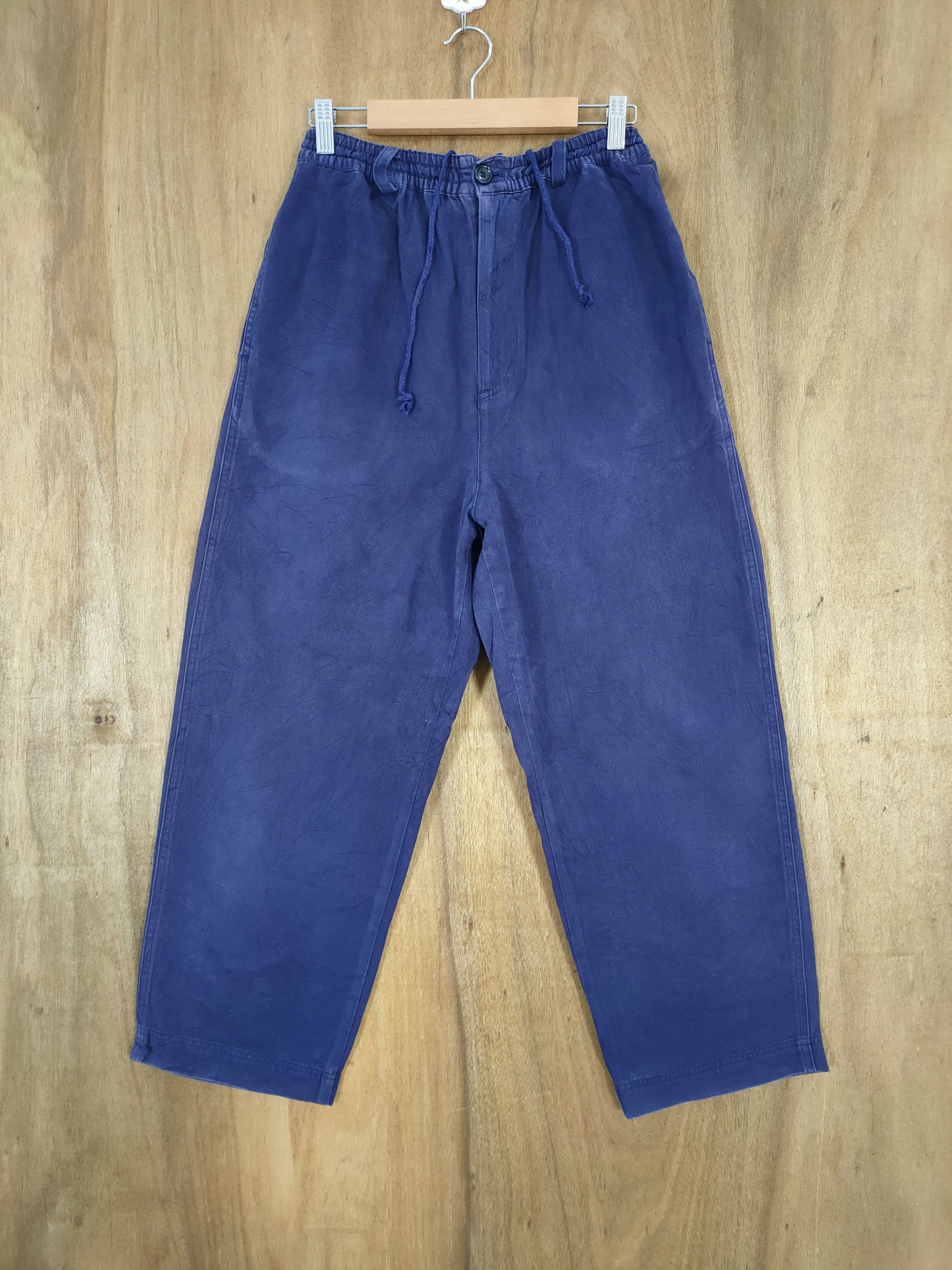 image of Hai Sporting Gear Issey Miyake Baggy Faded Pants in Blue, Men's (Size 27)