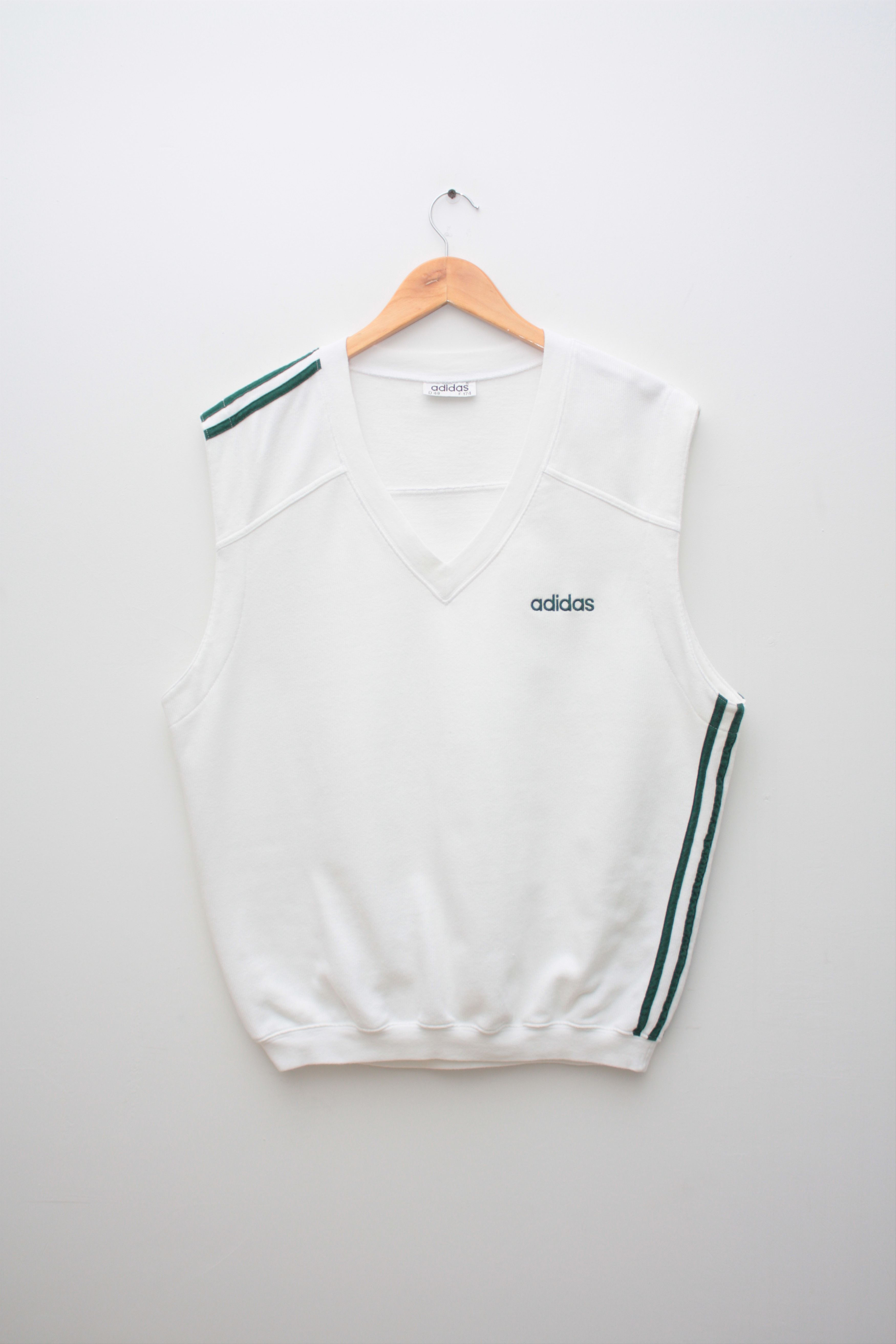 Adidas White Green Vintage Vest Size M Men's